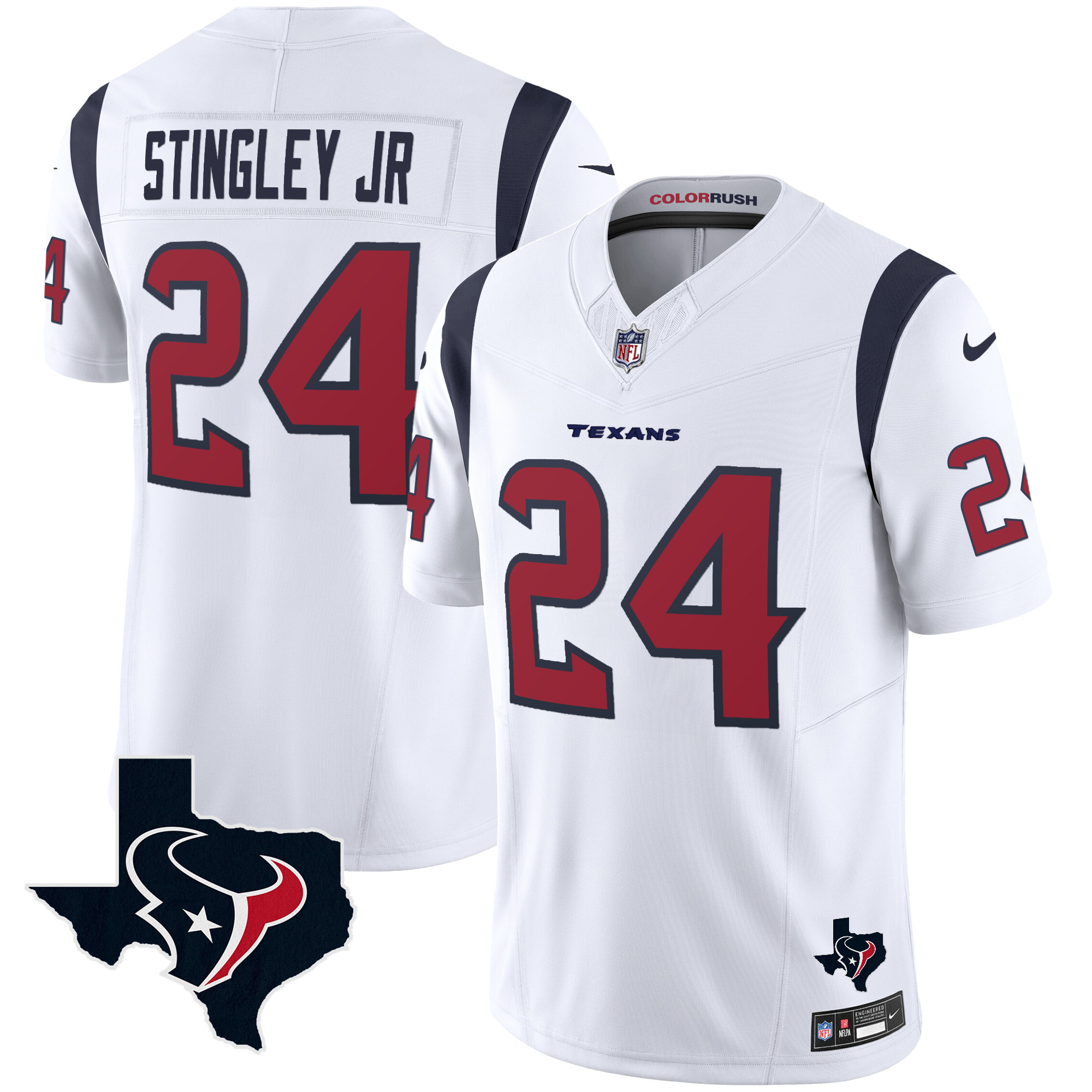 Derek Stingley Jr. Men's Houston Texans Color Rush Legend Vapor White Jersey - All Stitched