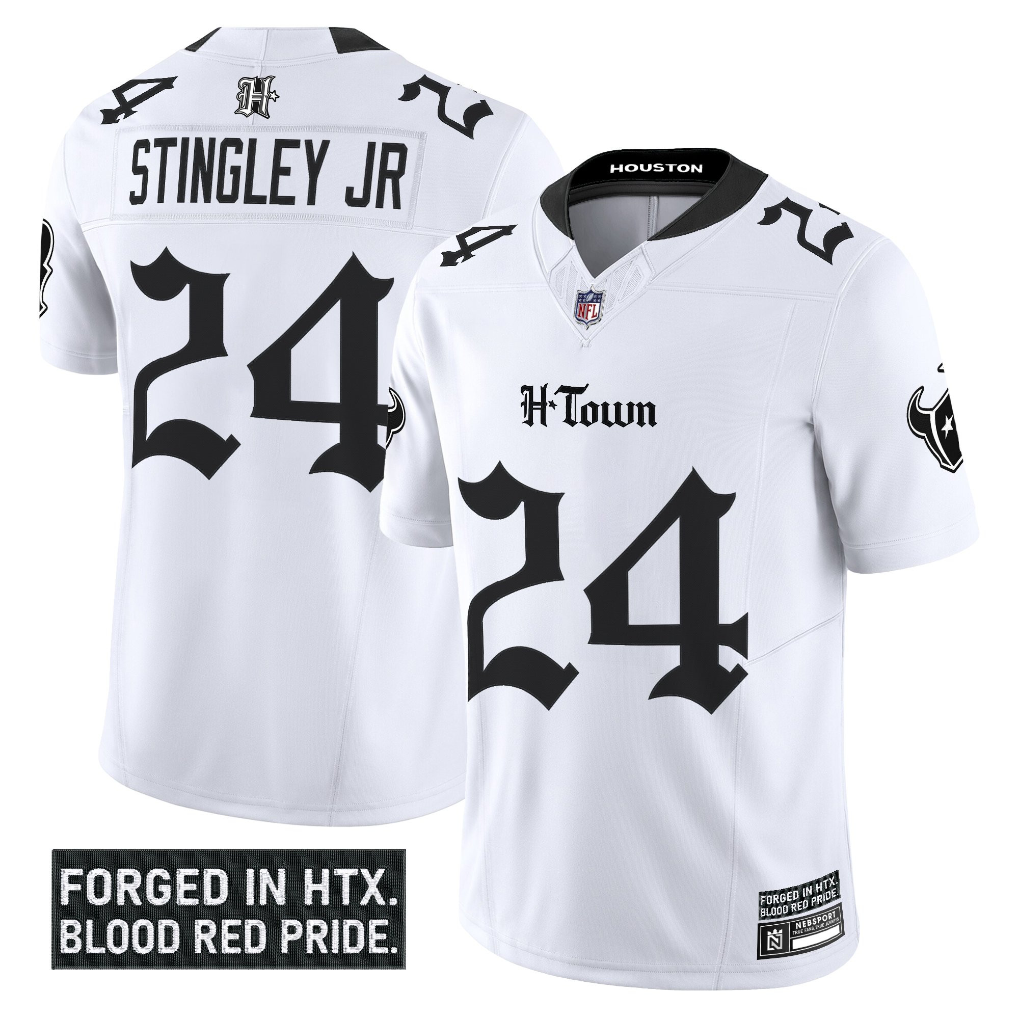 Derek Stingley Jr. Men's Houston Texans 'Gothic Lone Star Shadows Edition' Vapor Limited White Jersey - All Stitched