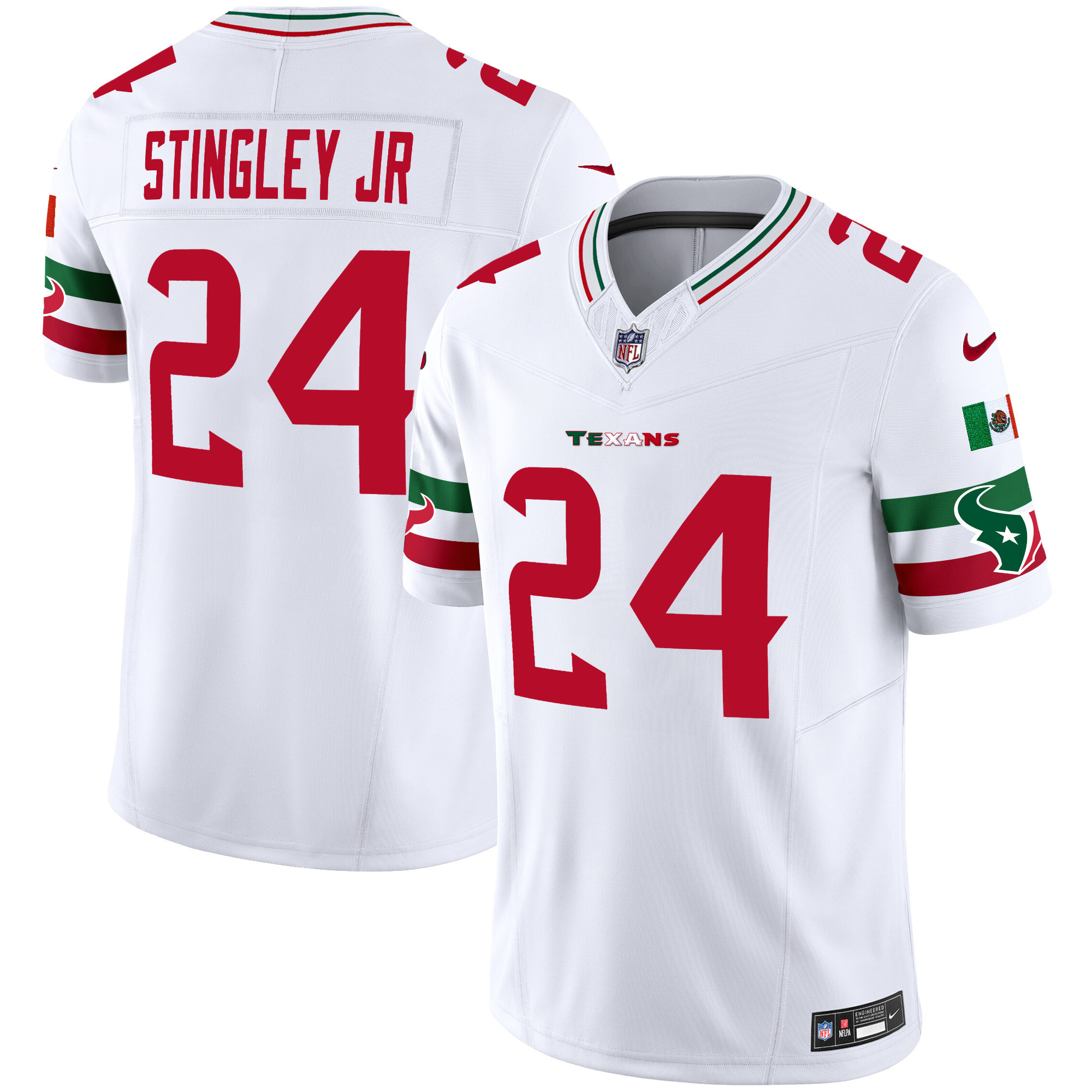Derek Stingley Jr. Men's Houston Texans Mexico Vapor Limited White Jersey - All Stitched