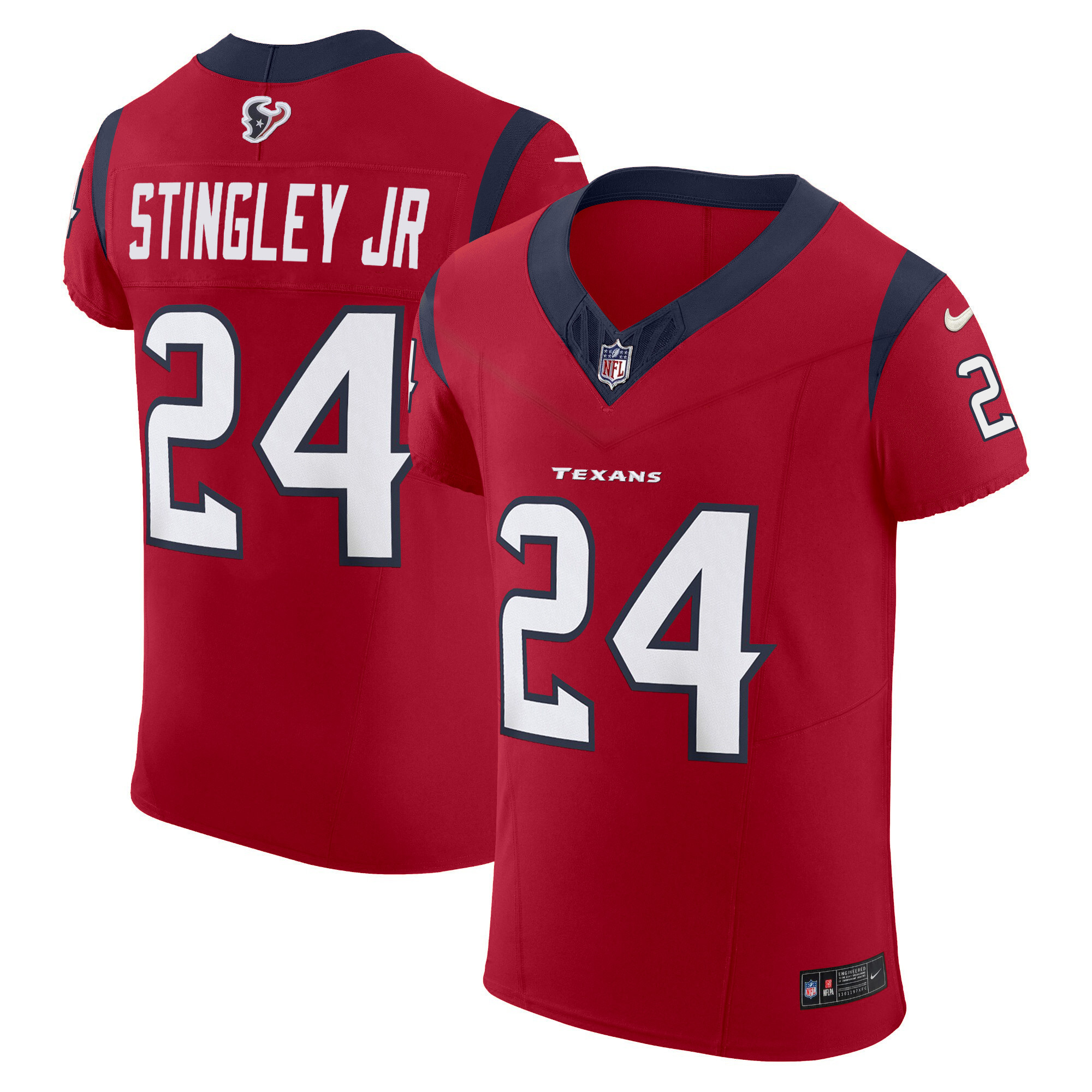 Derek Stingley Jr. Men's Houston Texans Vapor Elite Red Jersey - All Stitched