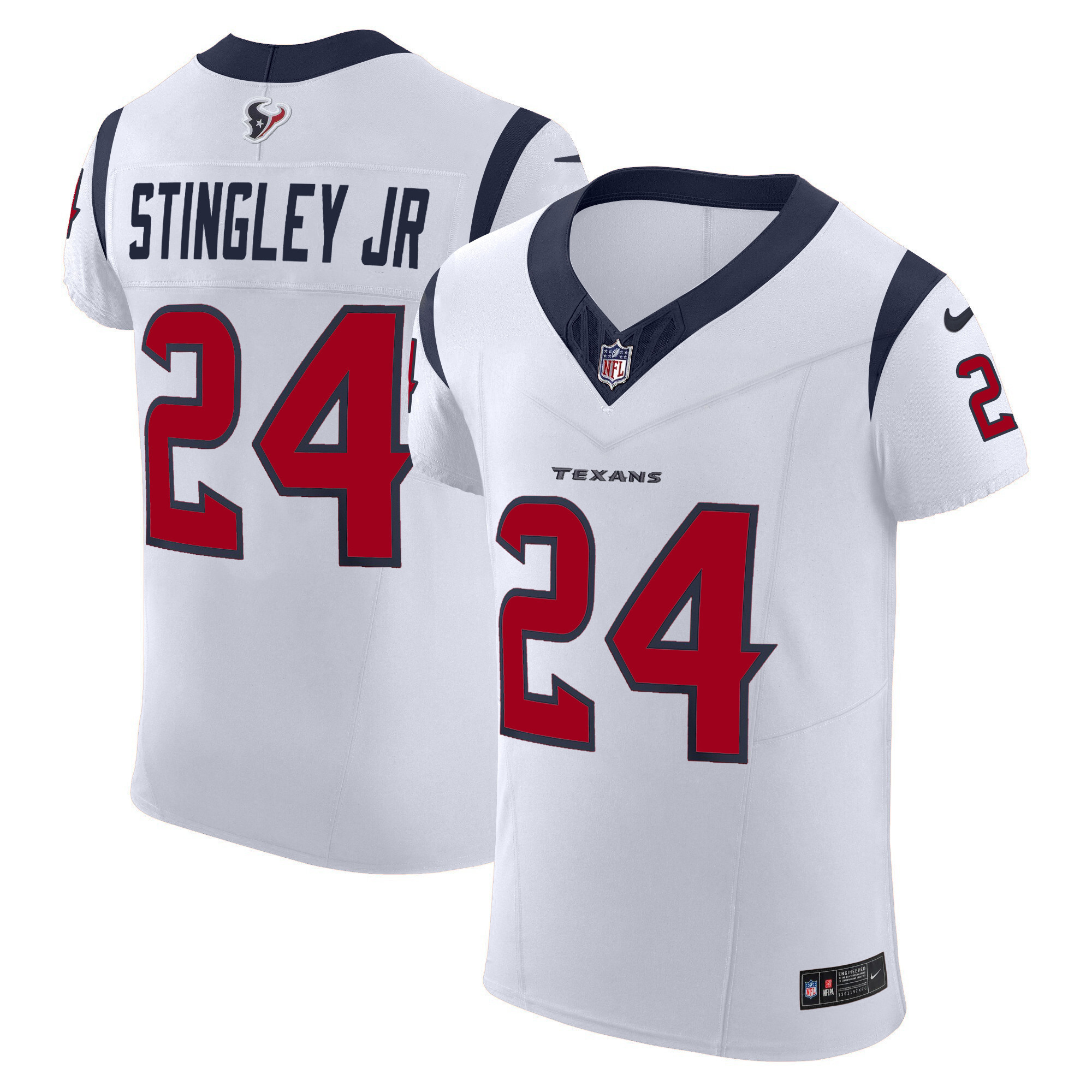 Derek Stingley Jr. Men's Houston Texans Vapor Elite White Jersey - All Stitched