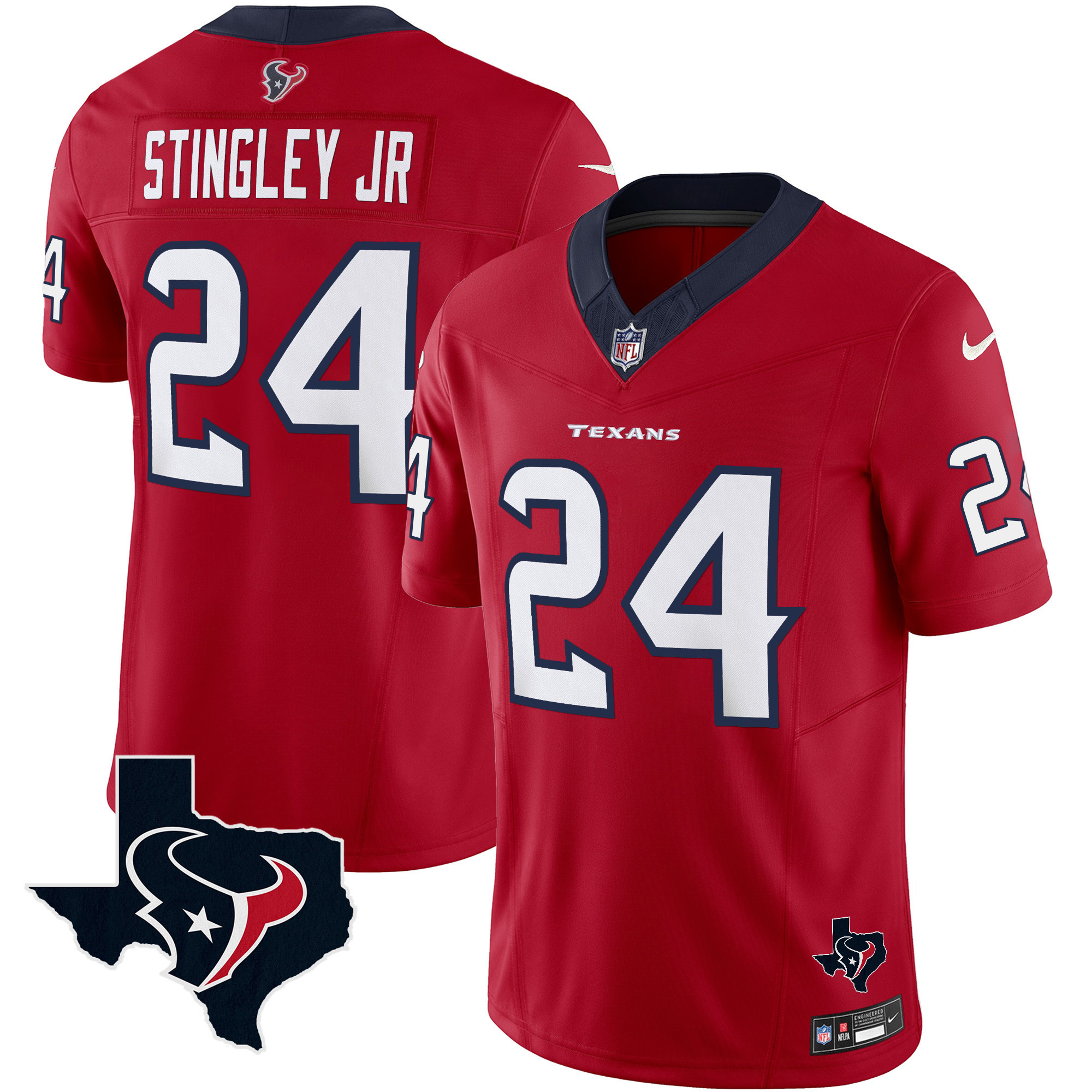 Derek Stingley Jr. Men's Houston Texans Vapor Limited Red Jersey - All Stitched