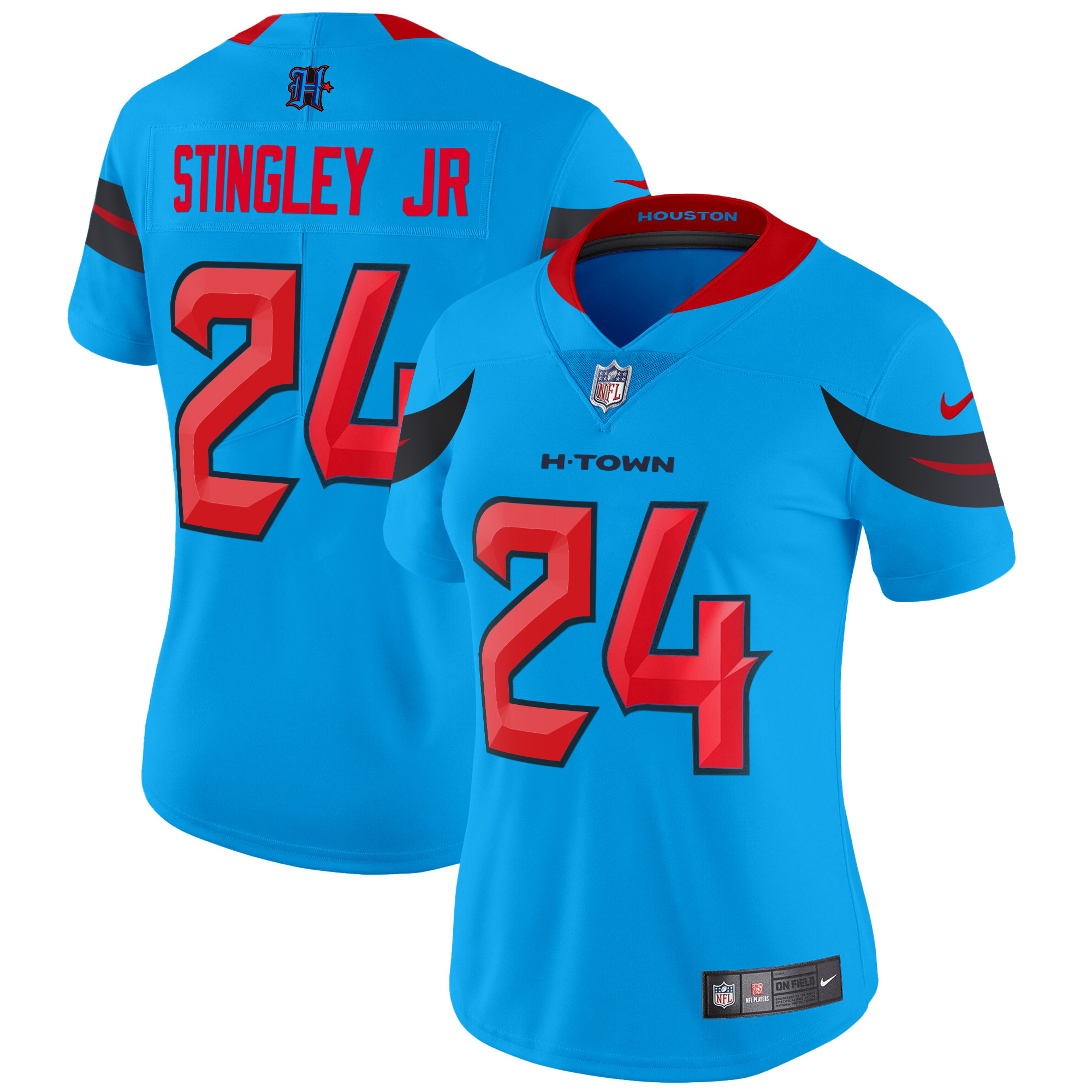 Derek Stingley Jr. Women's Houston Texans 2024 Vapor Limited Blue Jersey - All Stitched
