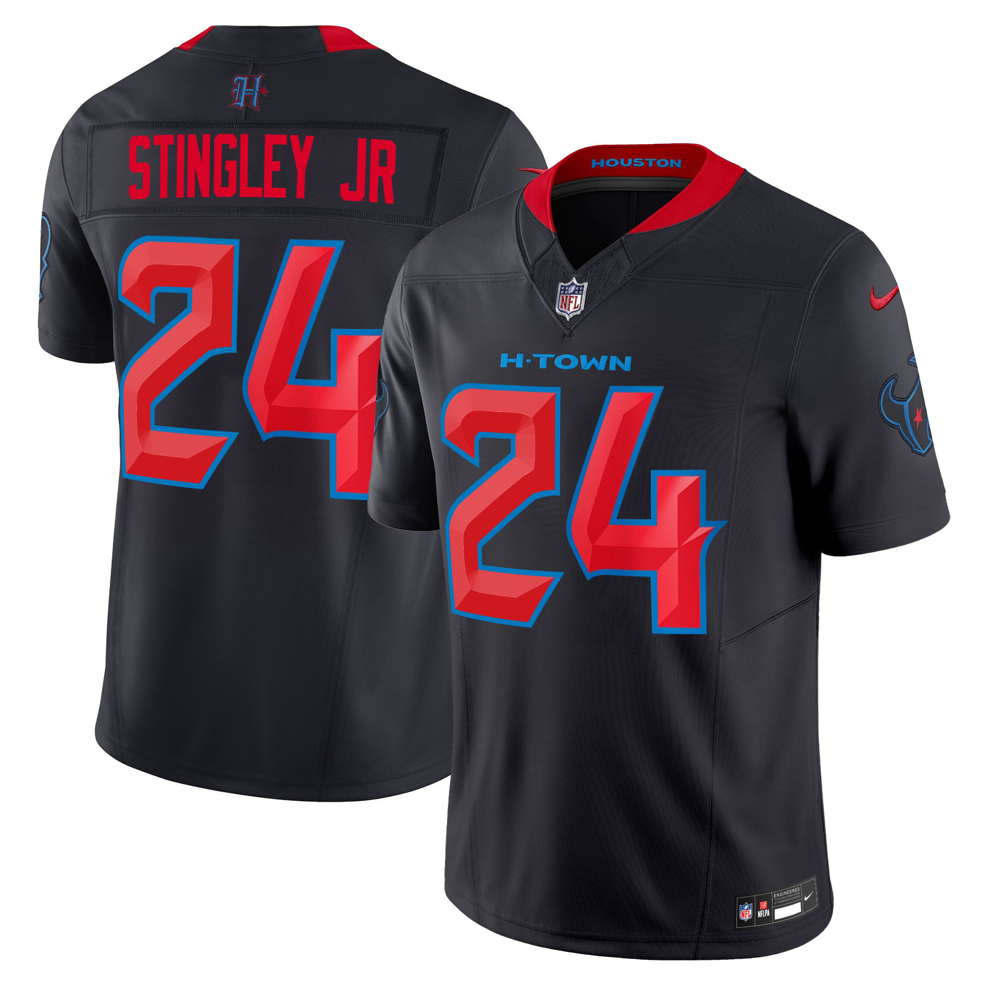Derek Stingley Jr. Women's Houston Texans 2024 Vapor Limited Navy Limited Jersey - All Stitched