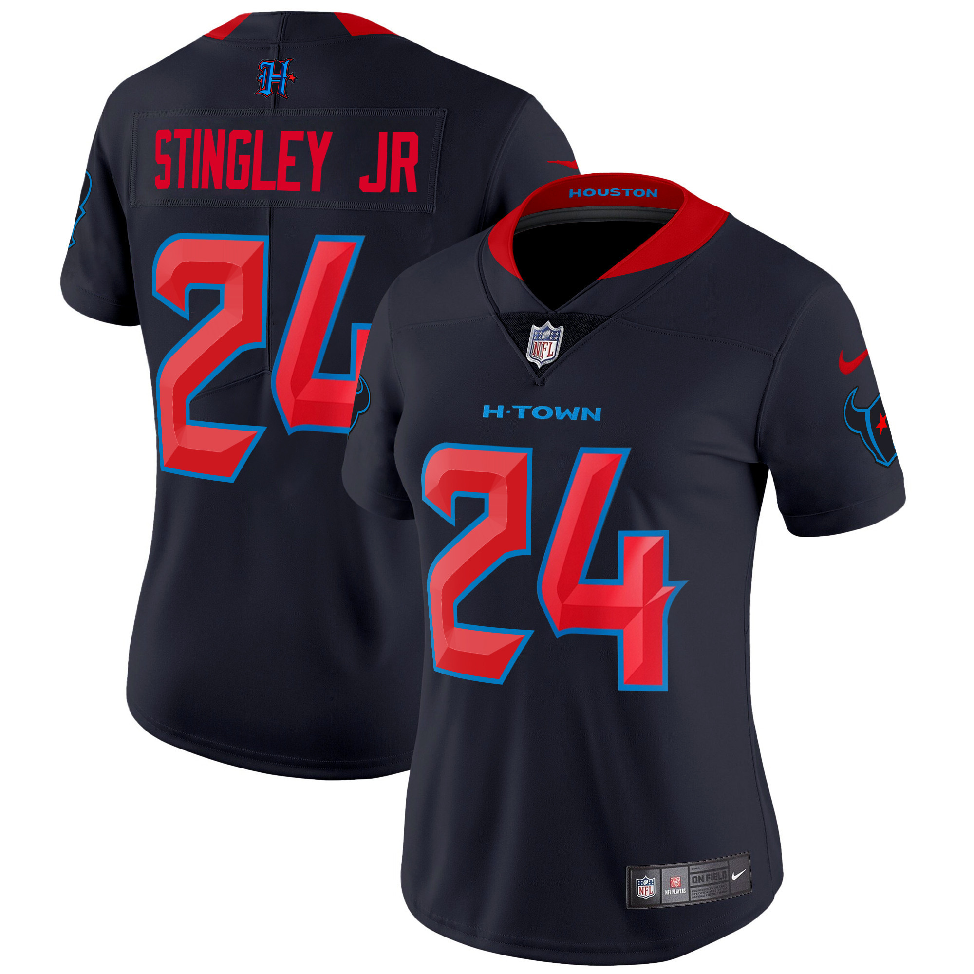 Derek Stingley Jr. Women's Houston Texans 2024 Vapor Limited Navy Limited Jersey - All Stitched