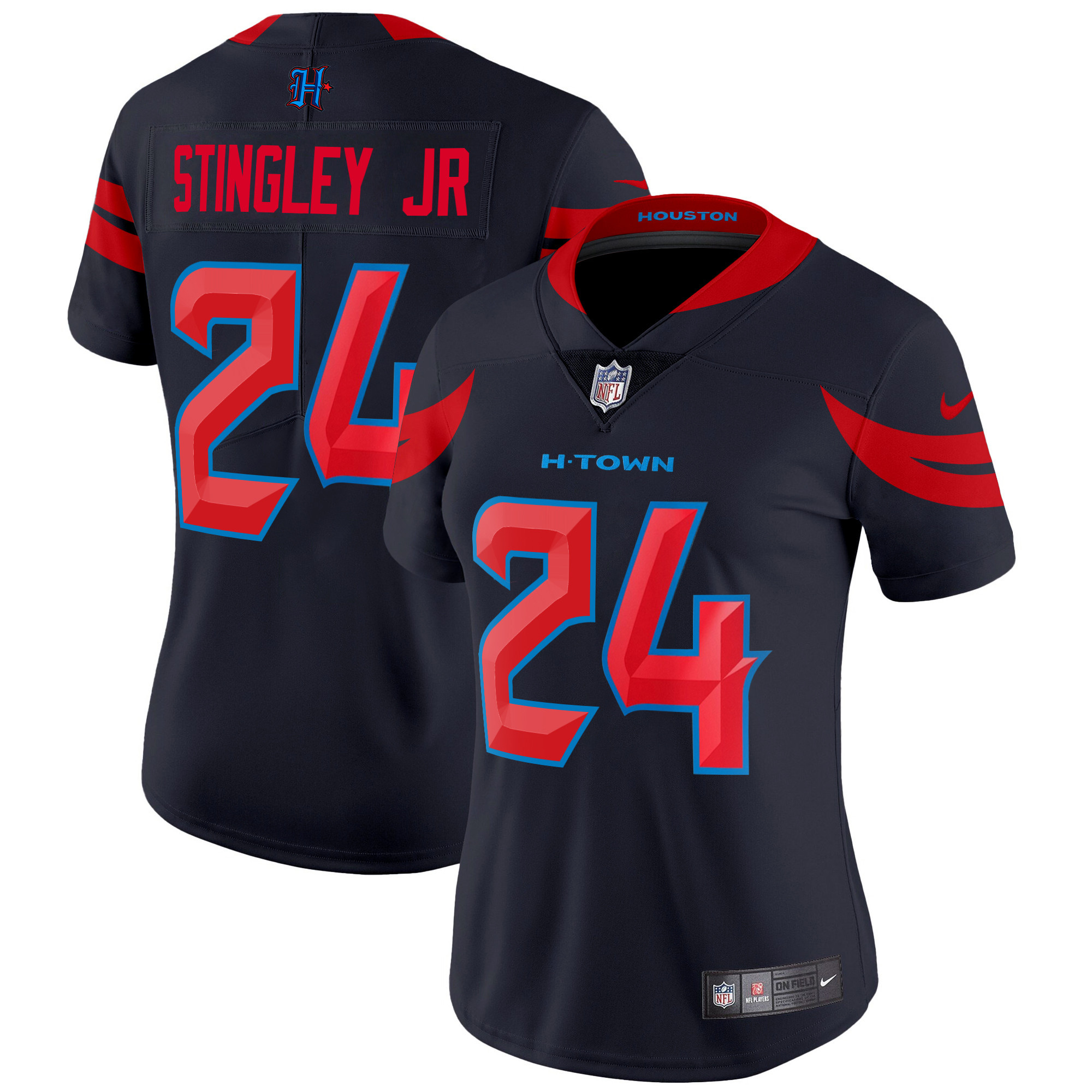 Derek Stingley Jr. Women's Houston Texans 2024 Vapor Limited Navy Limited Jersey - All Stitched