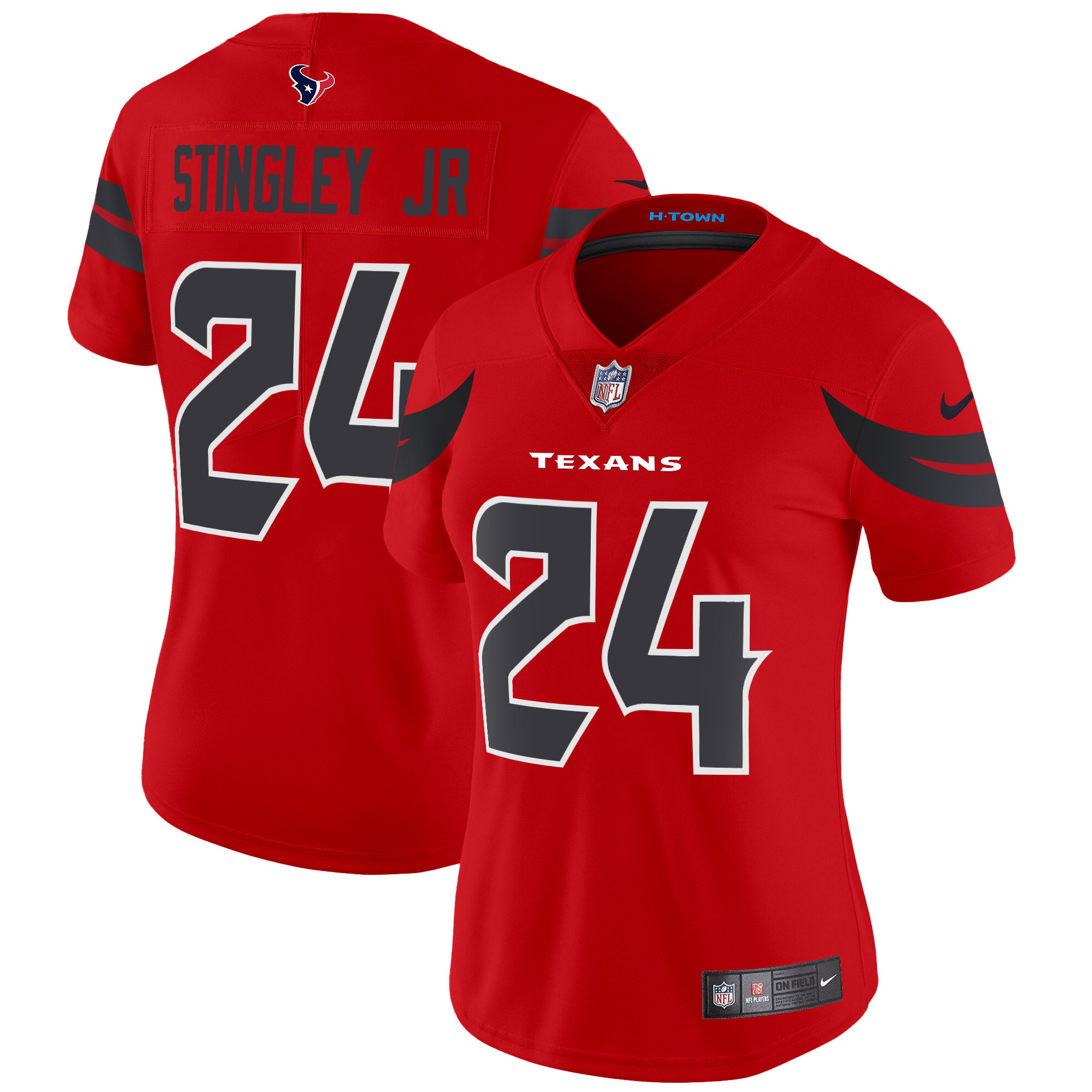 Derek Stingley Jr. Women's Houston Texans 2024 Vapor Limited Red Jersey - All Stitched