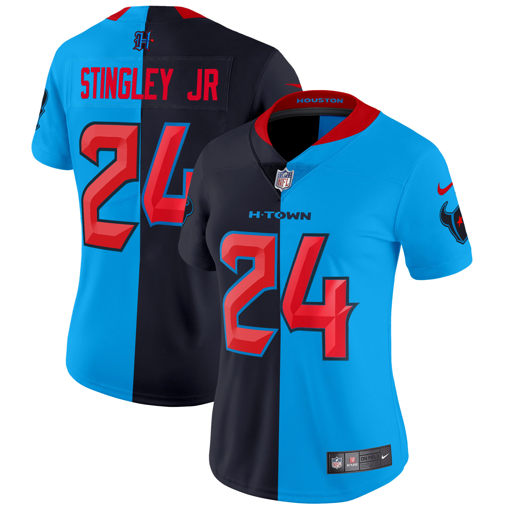 Derek Stingley Jr. Women's Houston Texans 2024 Vapor Limited Split Jersey - All Stitched