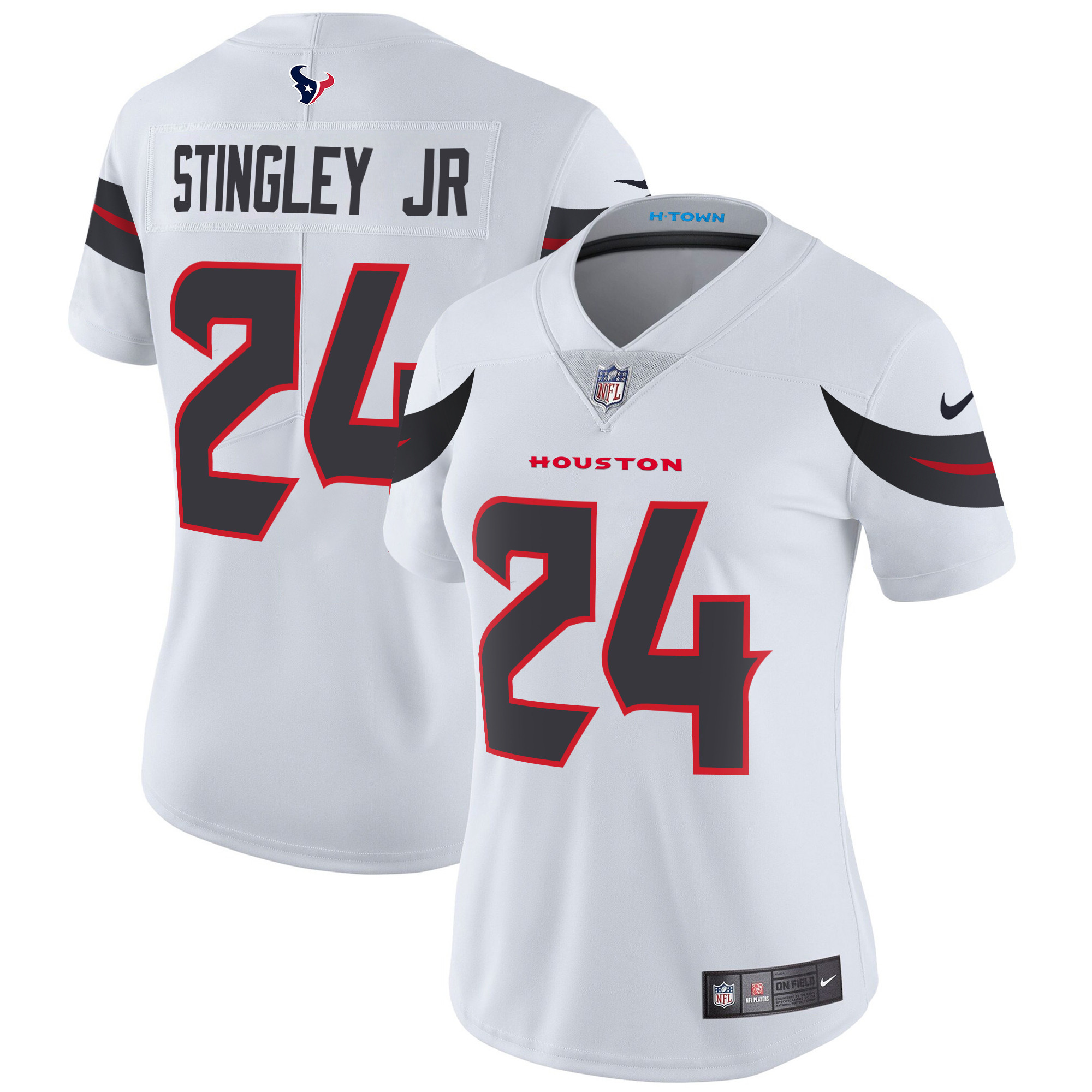 Derek Stingley Jr. Women's Houston Texans 2024 Vapor Limited White Jersey - All Stitched