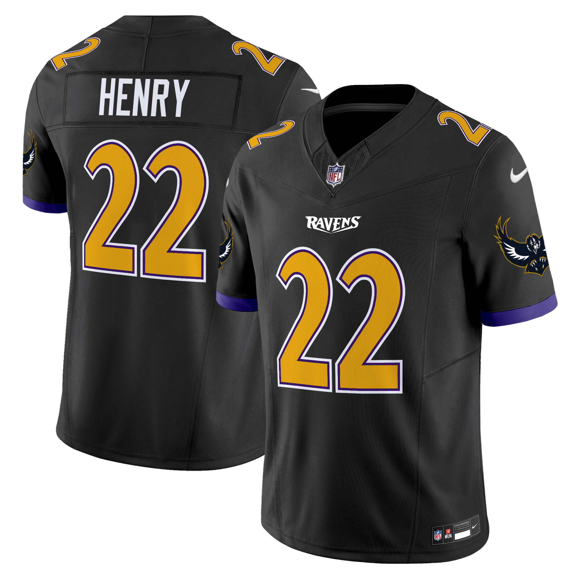 Derrick Henry Men's Baltimore Ravens Special Vapor Limited Black Jersey - All Stitched