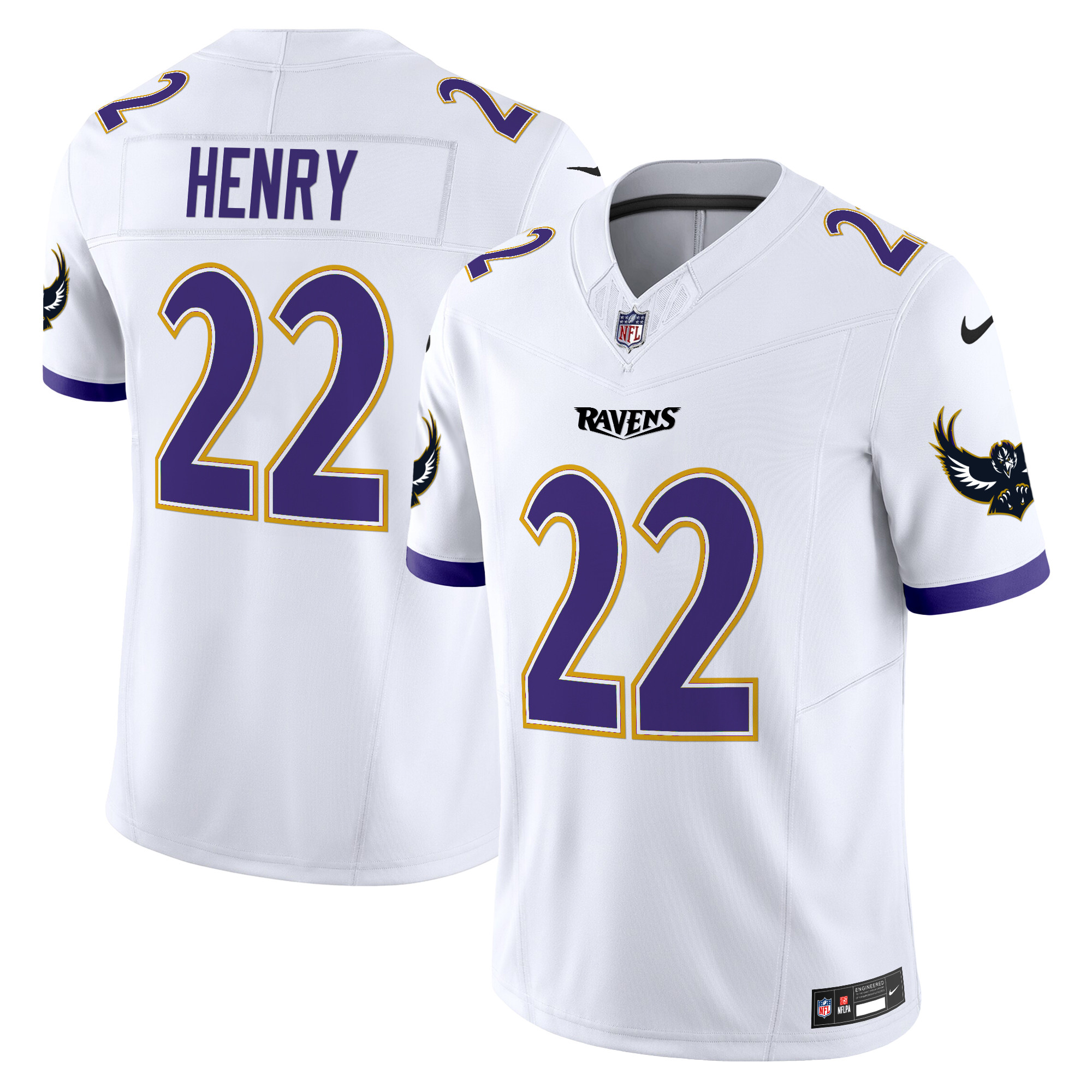 Derrick Henry Men's Baltimore Ravens Special Vapor Limited White Jersey - All Stitched