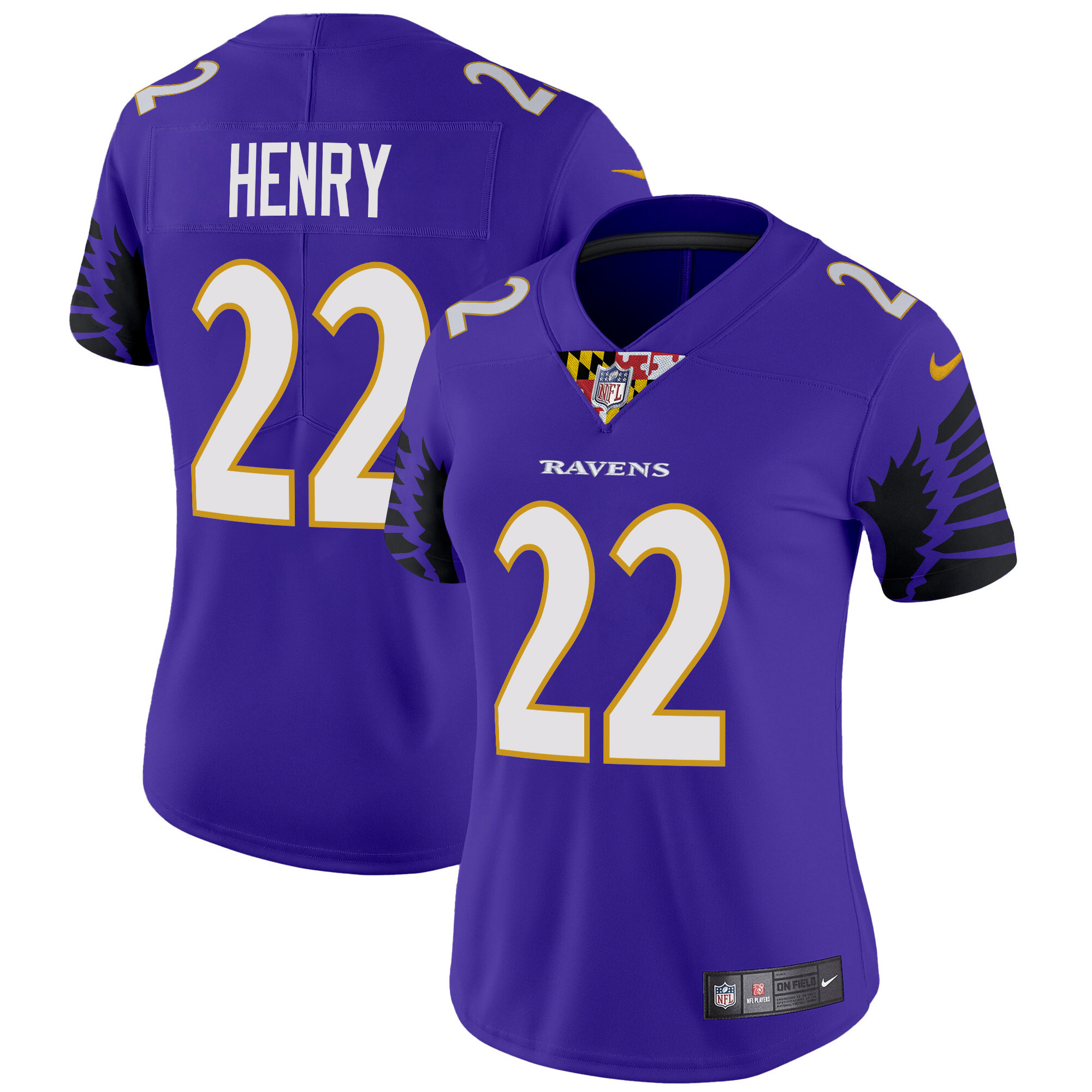 Derrick Henry Women's Baltimore Ravens Special Vapor Limited Purple Jersey - All Stitched