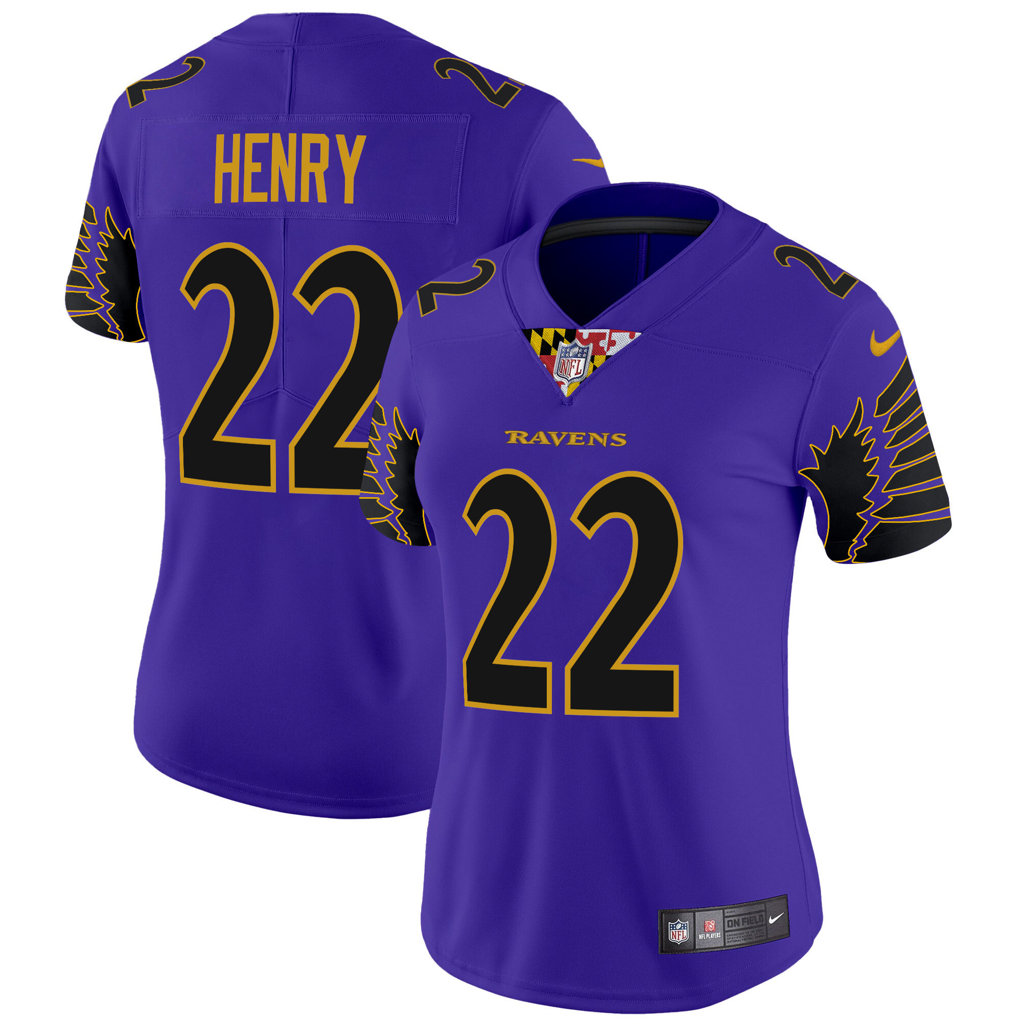 Derrick Henry Women's Baltimore Ravens Special Vapor Limited Purple Limited Jersey - All Stitched