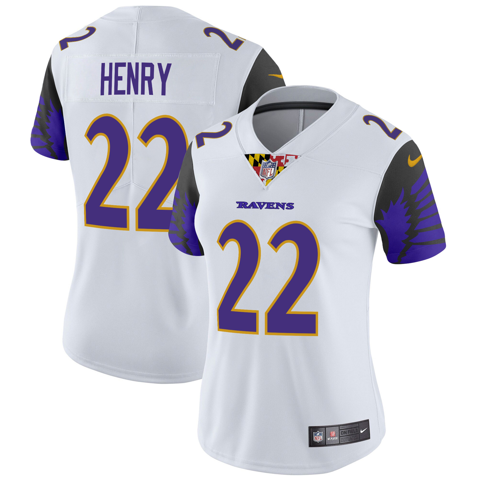 Derrick Henry Women's Baltimore Ravens Special Vapor Limited White Jersey - All Stitched