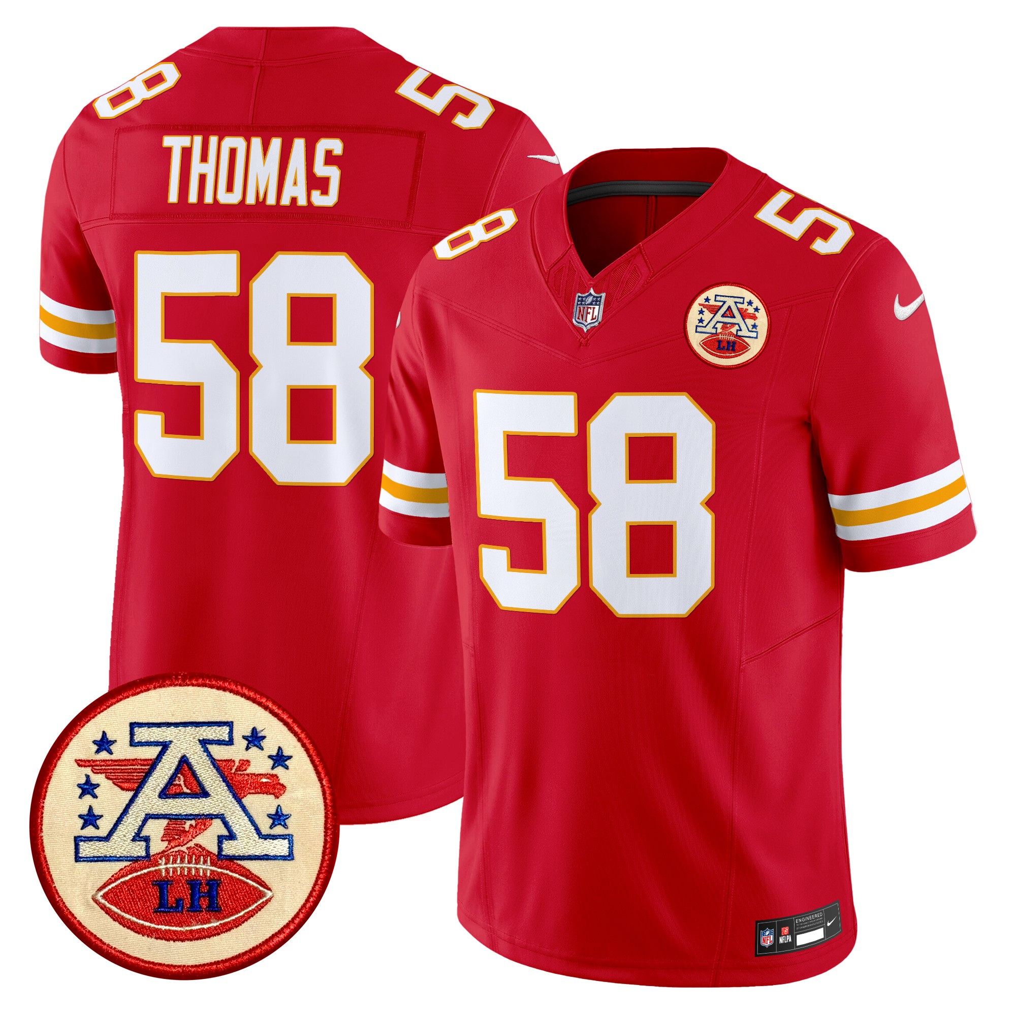 Derrick Thomas Men's Kansas City Chiefs 2024 Lamar Hunt Patch Vapor Limited Red Jersey - All Stitched