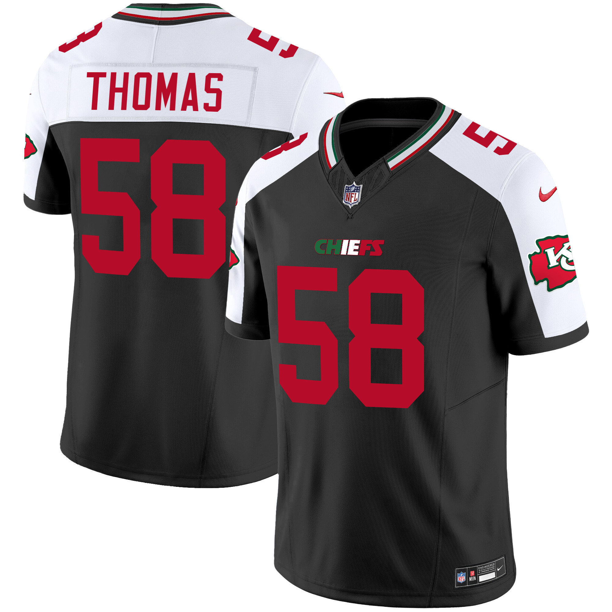 Derrick Thomas Men's Kansas City Chiefs Mexico Vapor Limited Black Alternate Jersey - All Stitched