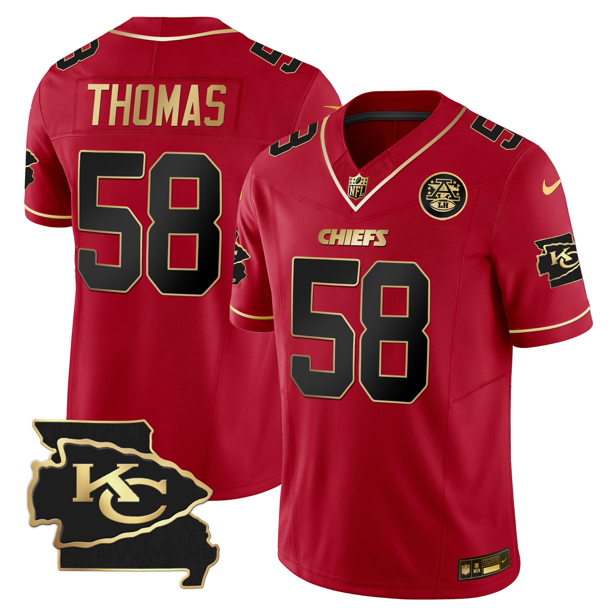 Derrick Thomas Men's Kansas City Chiefs Missouri Patch Vapor Limited Red Special Jersey - All Stitched