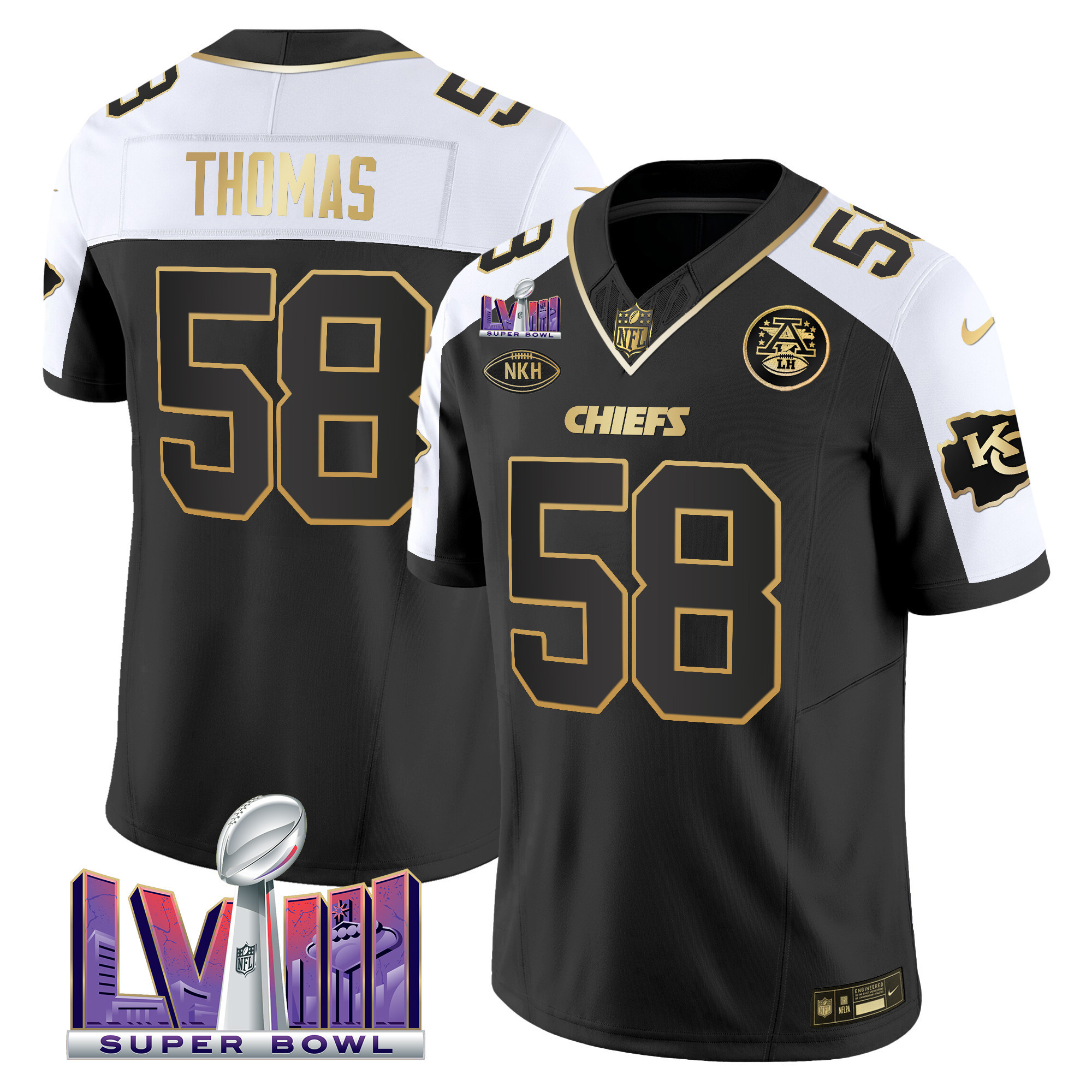 Derrick Thomas Men's Kansas City Chiefs Super Bowl LVIII Patch Vapor Alternate Jersey - All Stitched