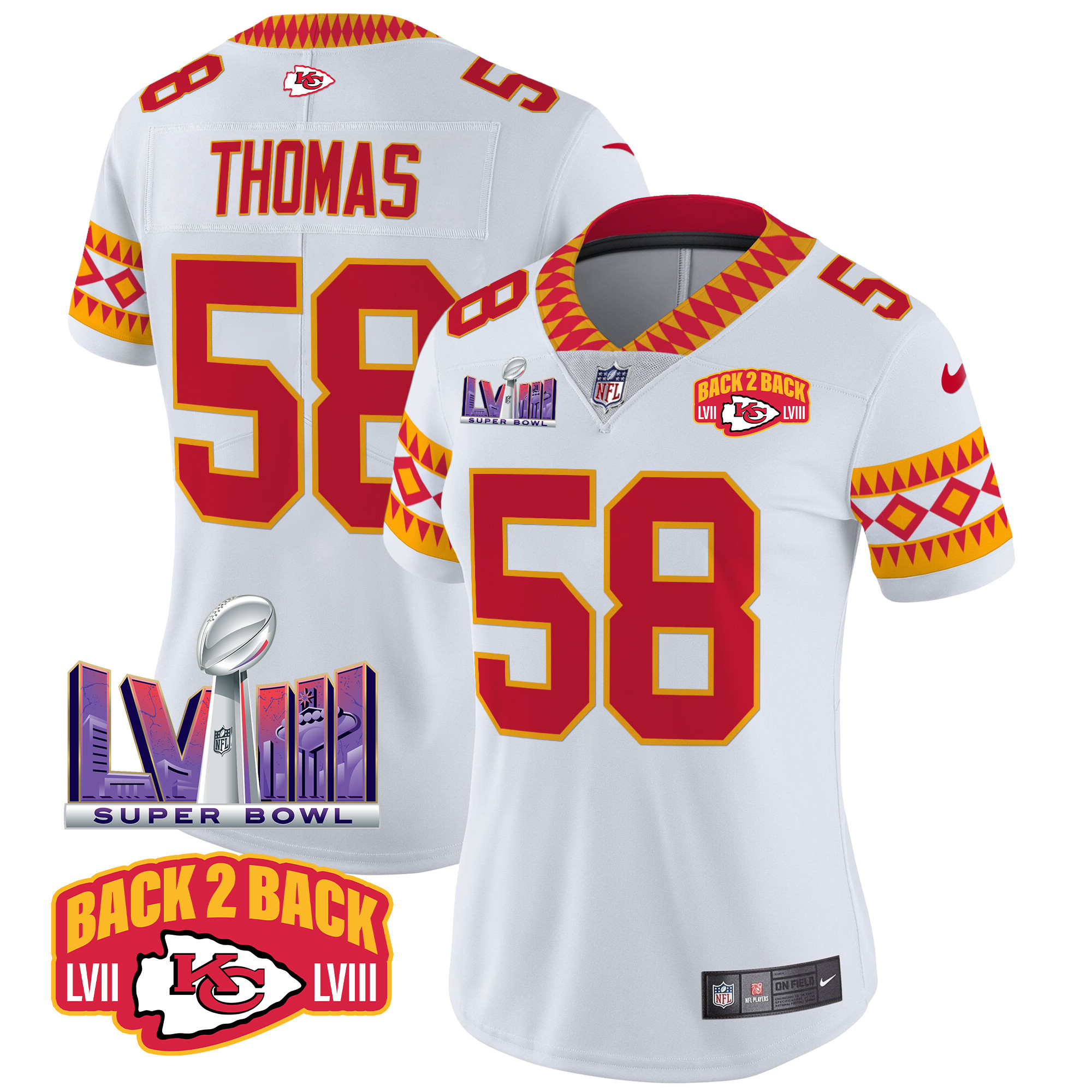 Derrick Thomas Women's Kansas City Chiefs Special Vapor Limited White Jersey - All Stitched
