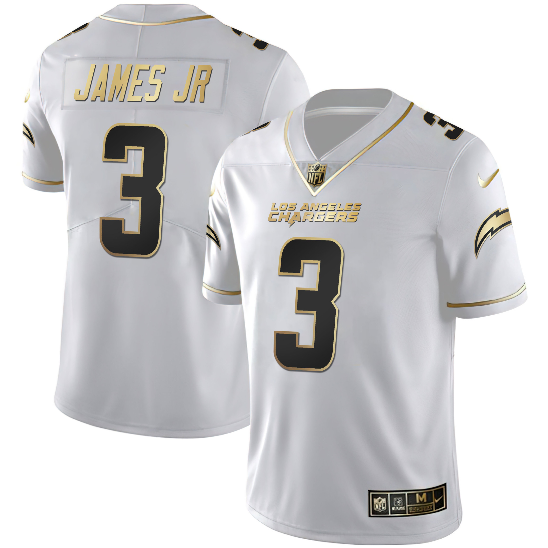 Derwin James Jr. Women's Los Angeles Chargers White Gold & Black Gold White Gold Jersey - All Stitched