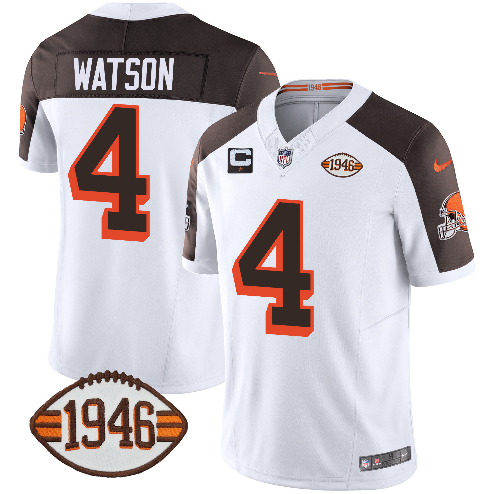Deshaun Watson Men's Cleveland Browns 1946 75th Anniversary Patch Inverted Jersey - All Stitched