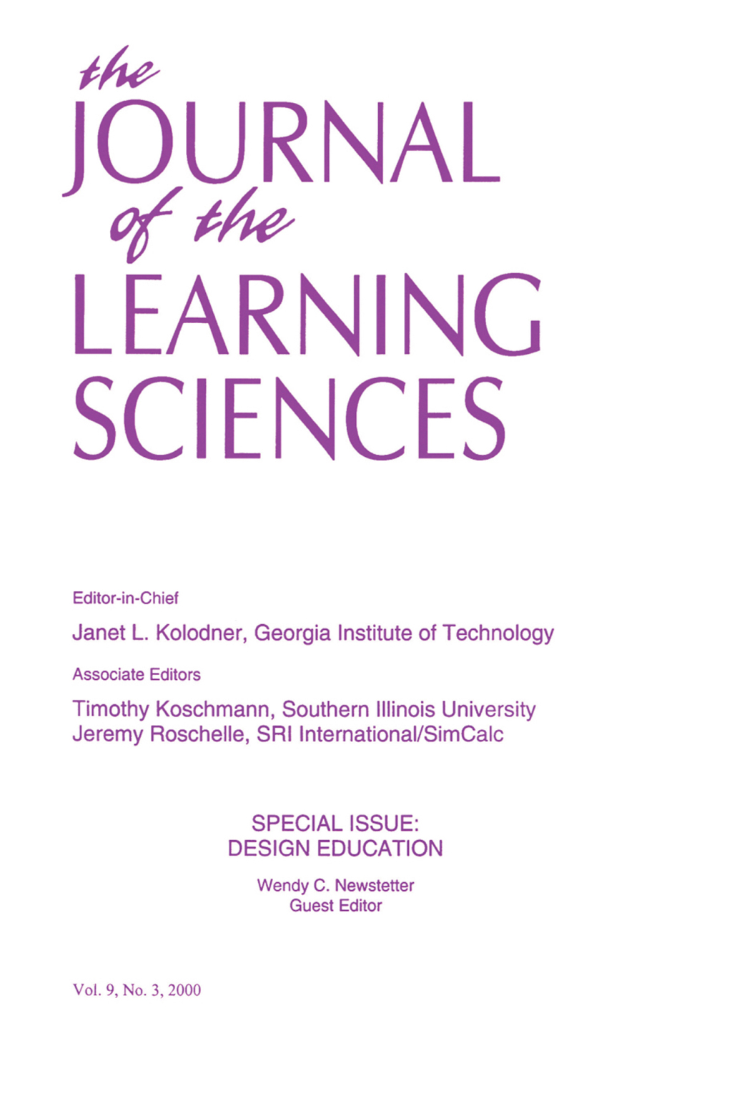 Design Education A Special Issue of the Journal of the Learning Sciences 1st Edition - (PDF/EPUB Version)
