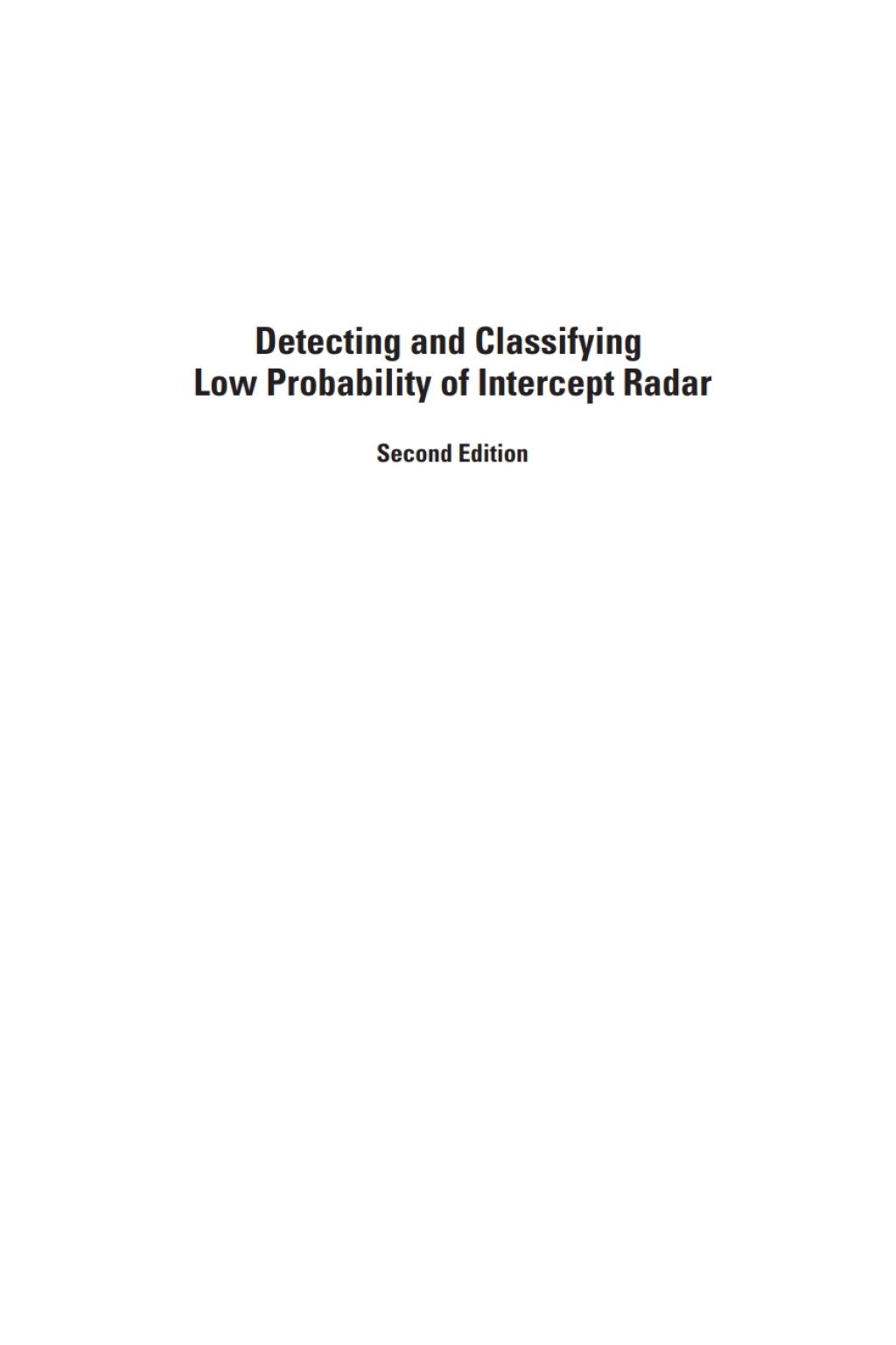Detecting and Classifying Low Probability of Intercept Radar 2nd Edition â€“ PDF/EPUB Version ...