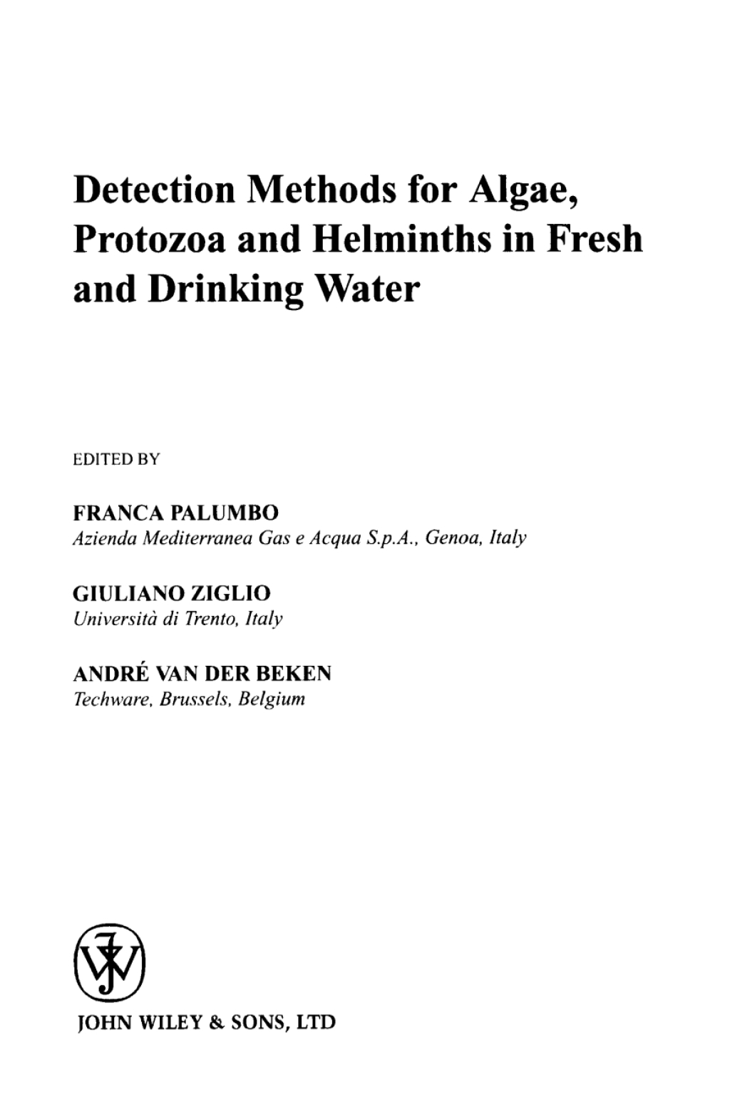 Detection Methods for Algae, Protozoa and Helminths in Fresh and ...