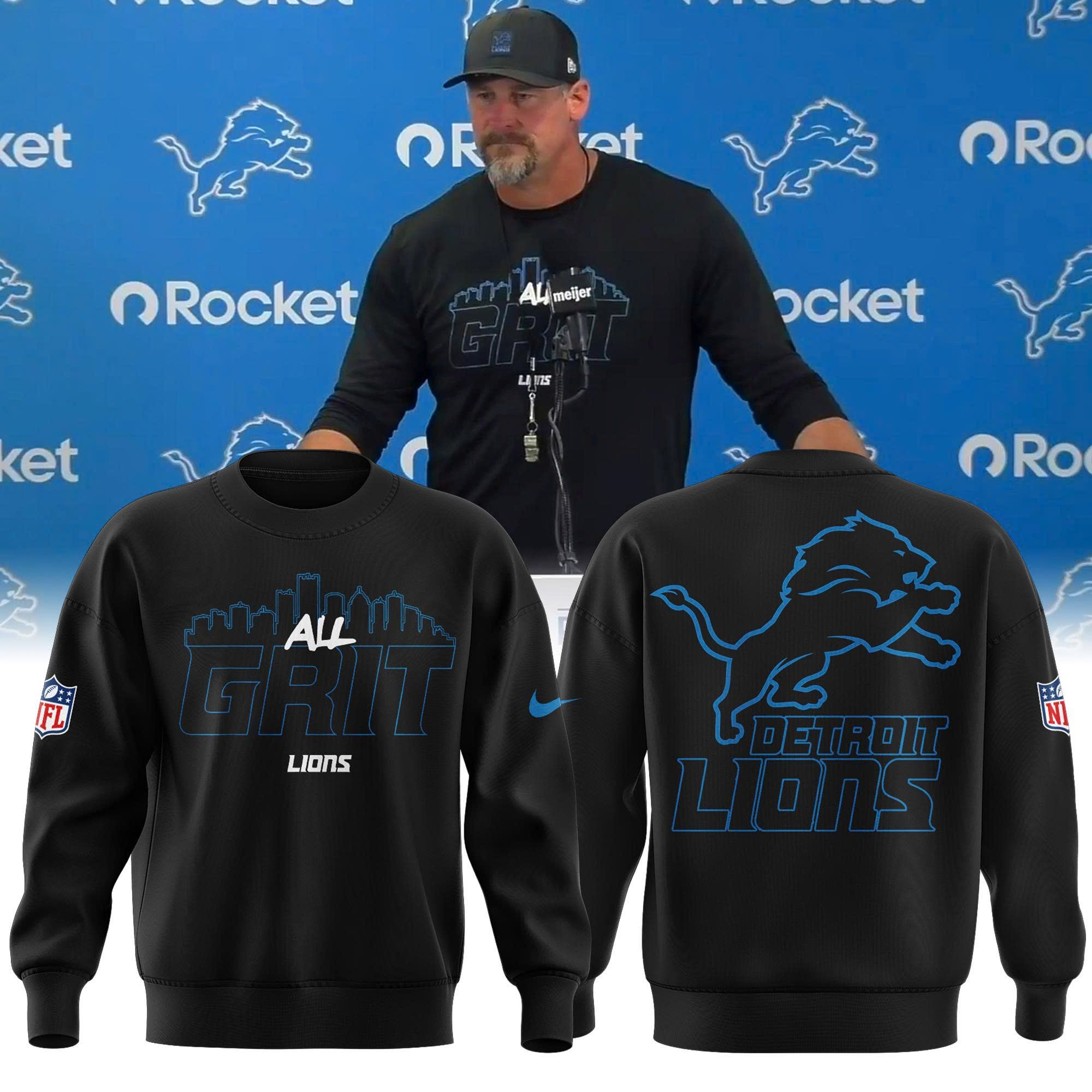 Detroit Lions All Grit Fleece Crewneck Sweatshirt 2025
