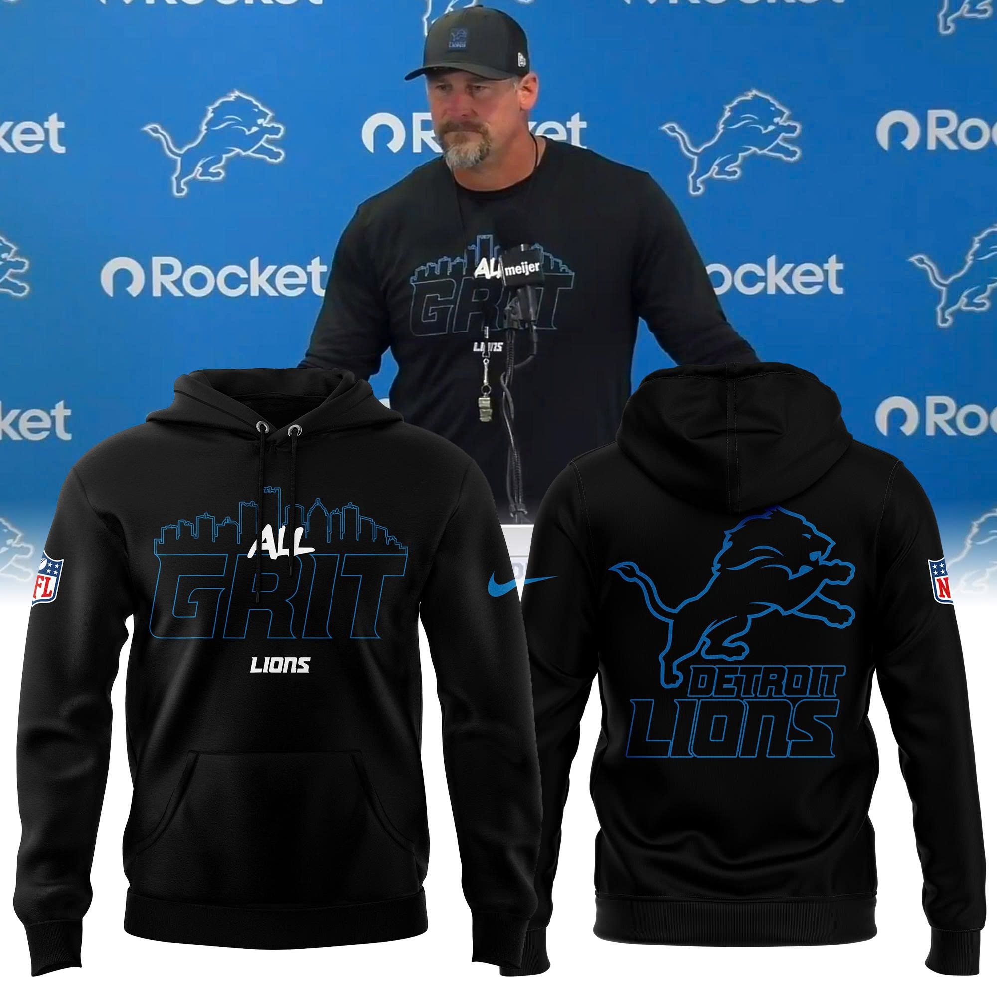 Detroit Lions All Grit Fleece Pullover Hoodie 2025