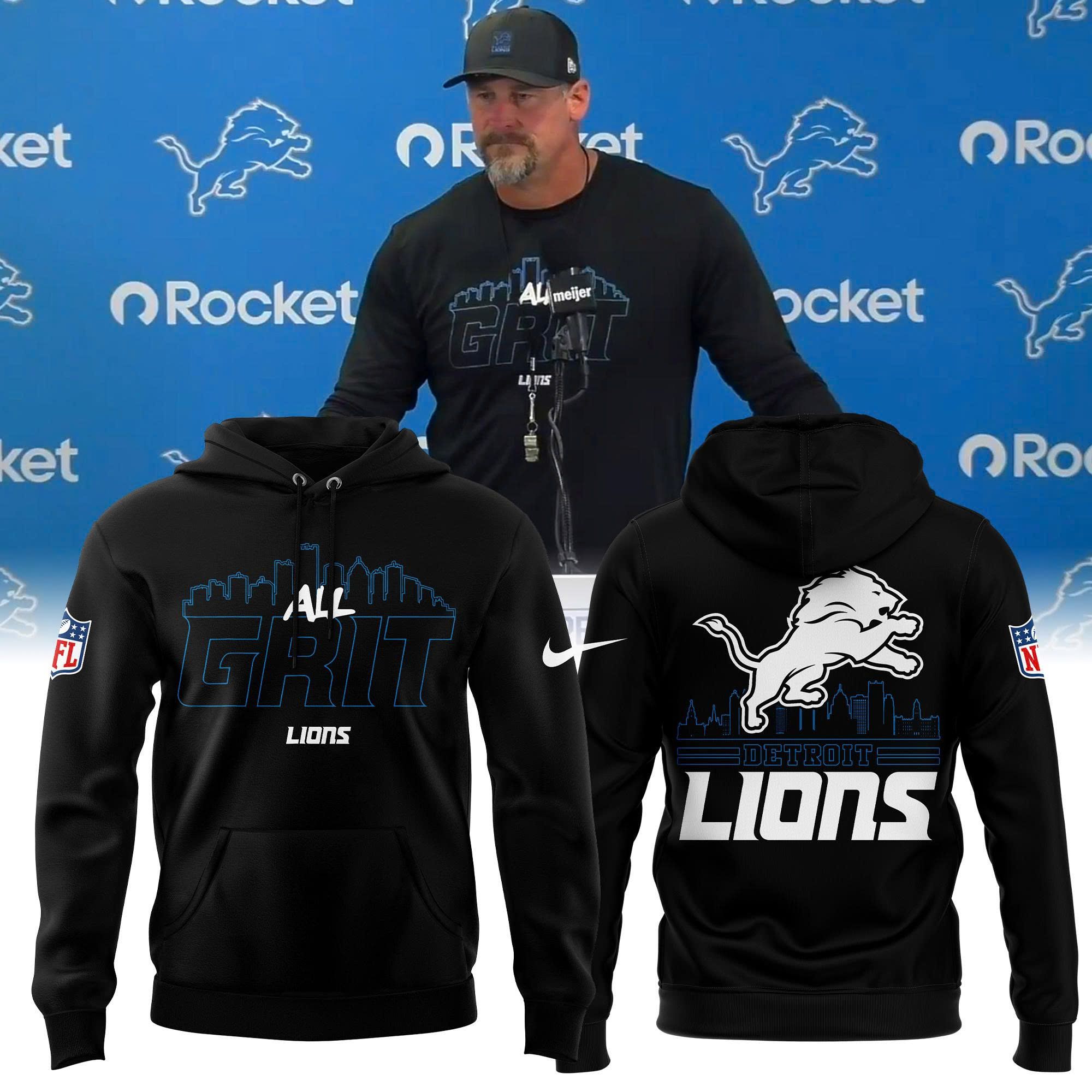 Detroit Lions All Grit Fleece Pullover Hoodie 2025
