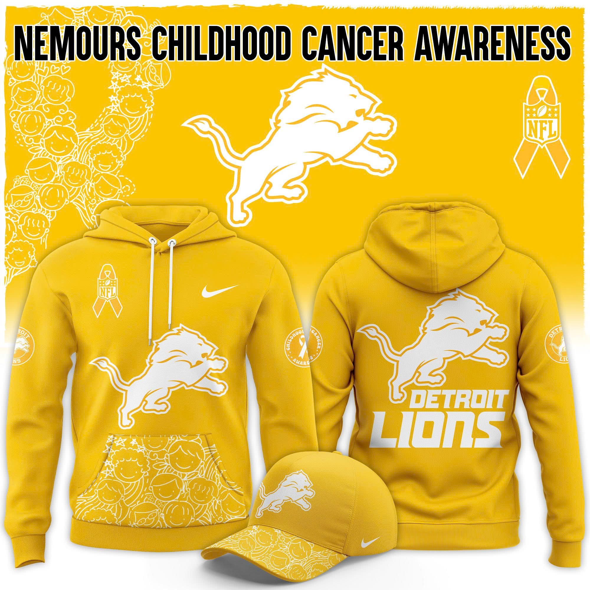 Detroit Lions Childhood Cancer Awareness Hoodie