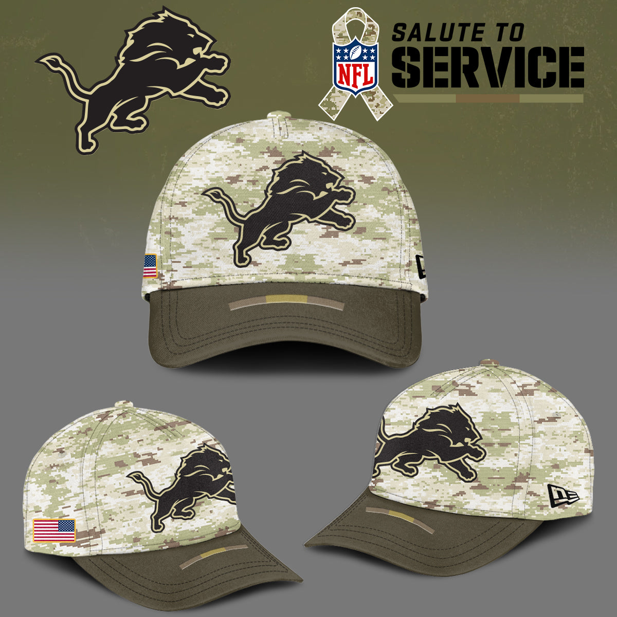 Detroit Lions NFL Salute To Service Cap
