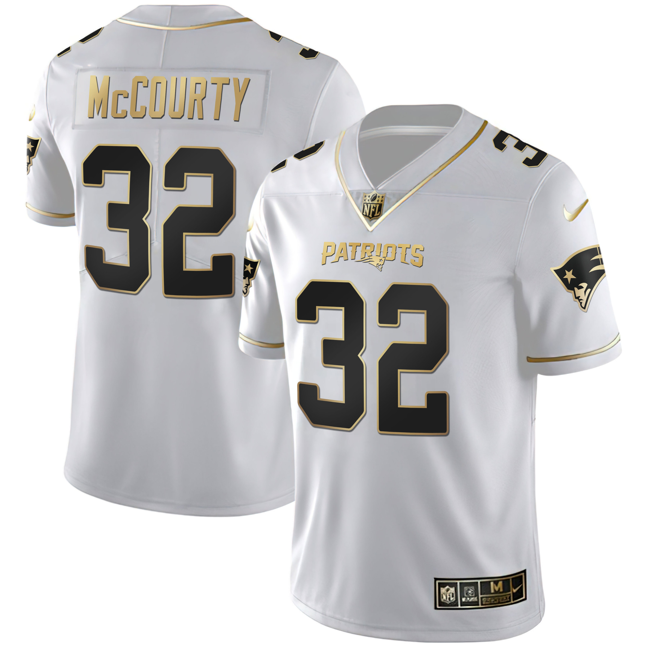 Devin McCourty Men's New England Patriots White Gold & Black Gold White Gold Jersey - All Stitched
