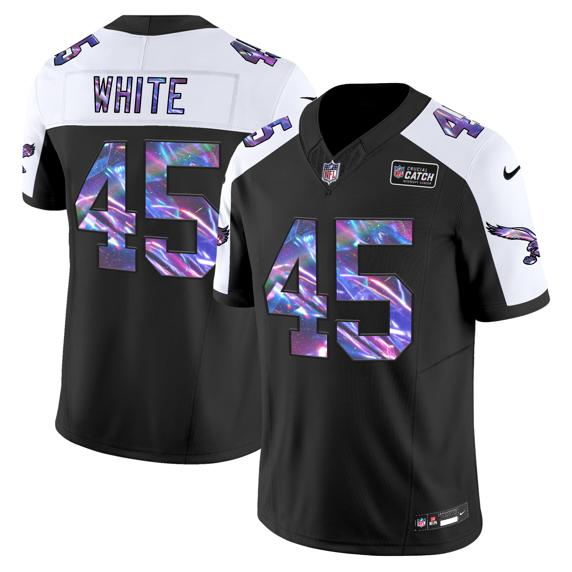 Devin White Men's Philadelphia Eagles 2024 Crucial Catch Vapor Limited Black Alternate Jersey - All Stitched