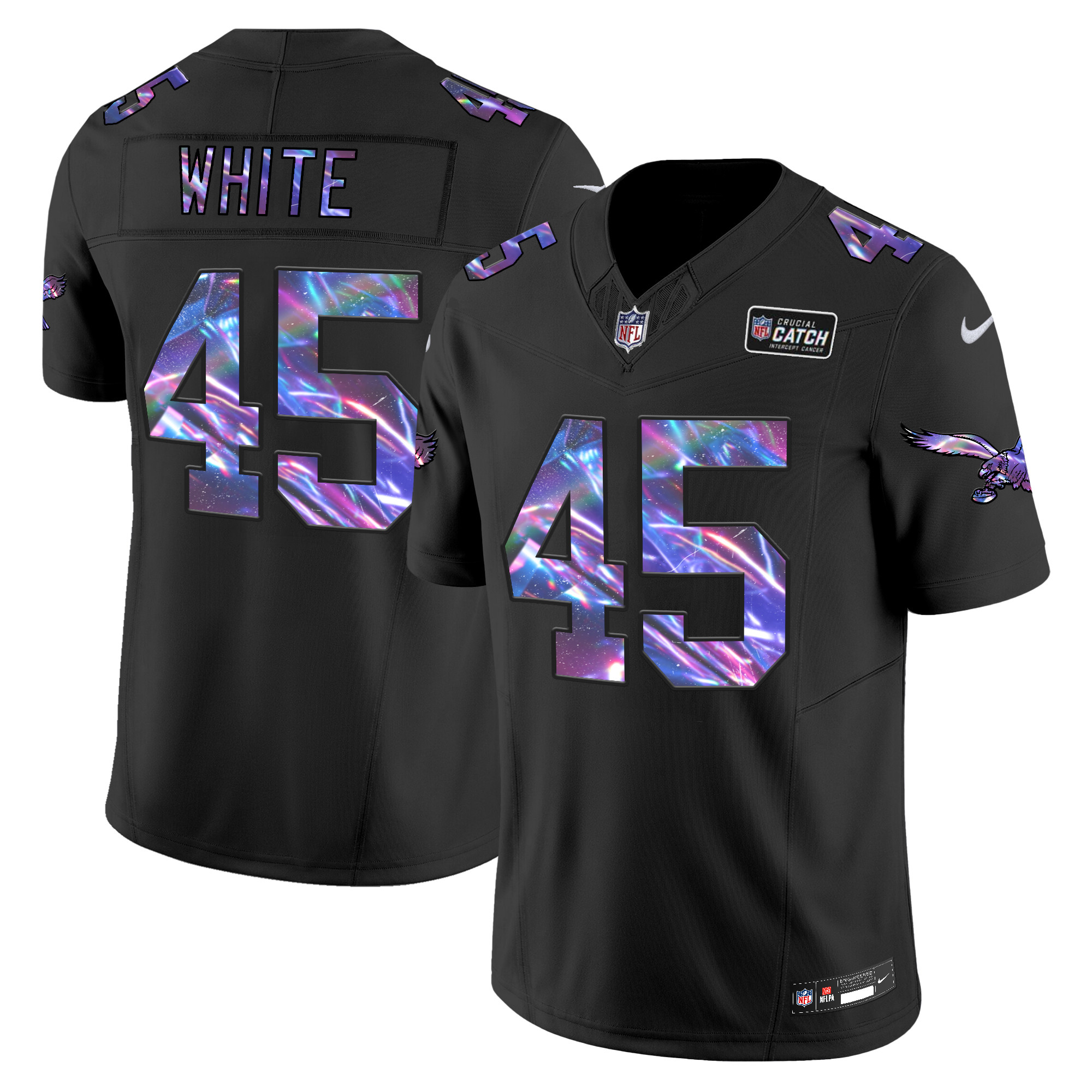Devin White Men's Philadelphia Eagles 2024 Crucial Catch Vapor Limited Black Jersey - All Stitched