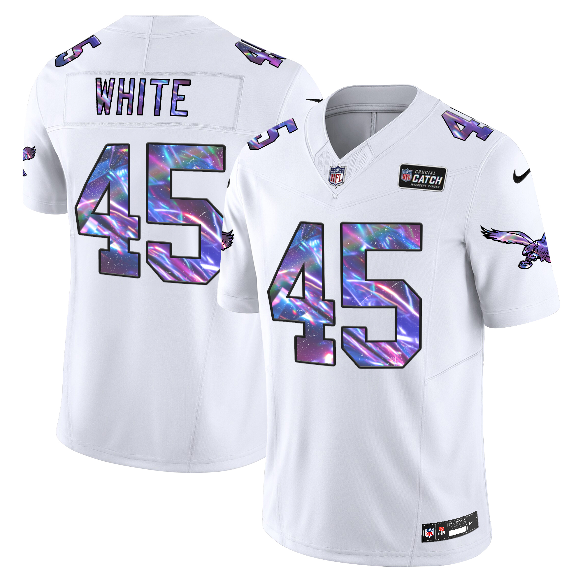 Devin White Men's Philadelphia Eagles 2024 Crucial Catch Vapor Limited White Jersey - All Stitched