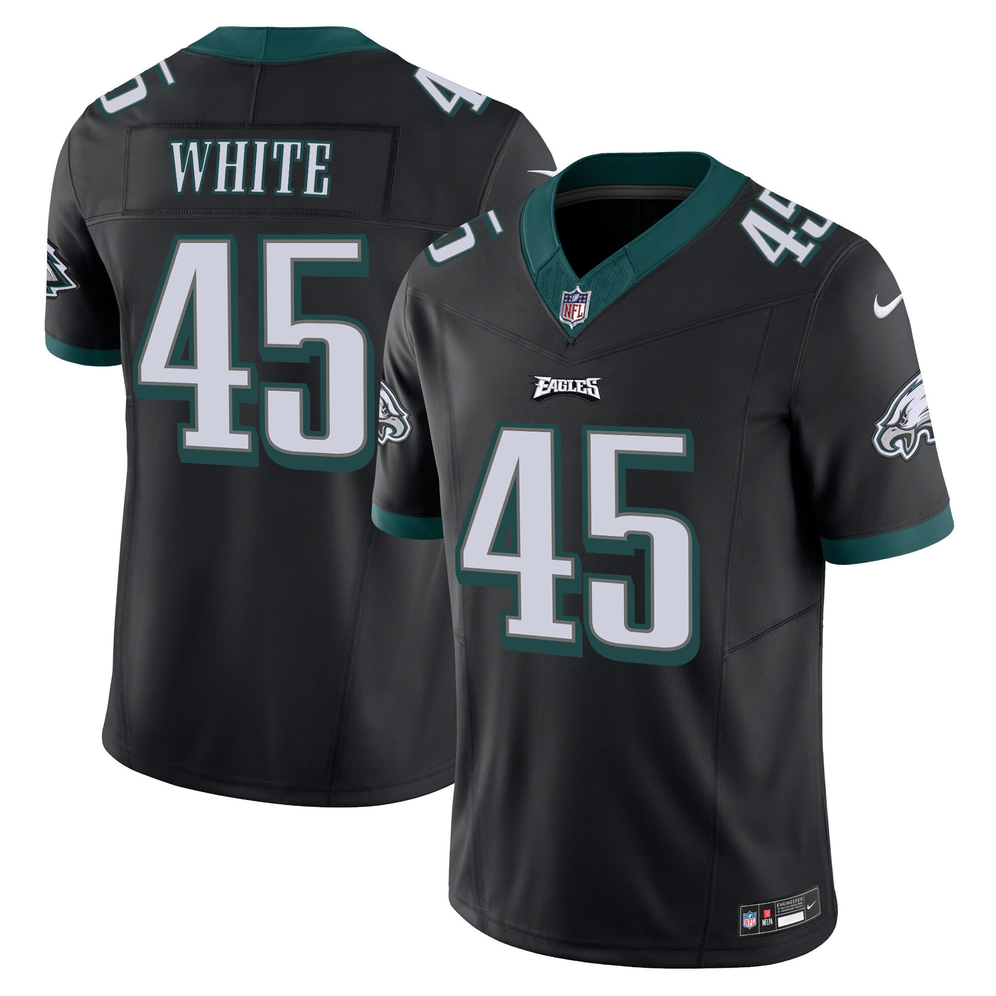 Devin White Men's Philadelphia Eagles Vapor Limited Black Jersey - All Stitched