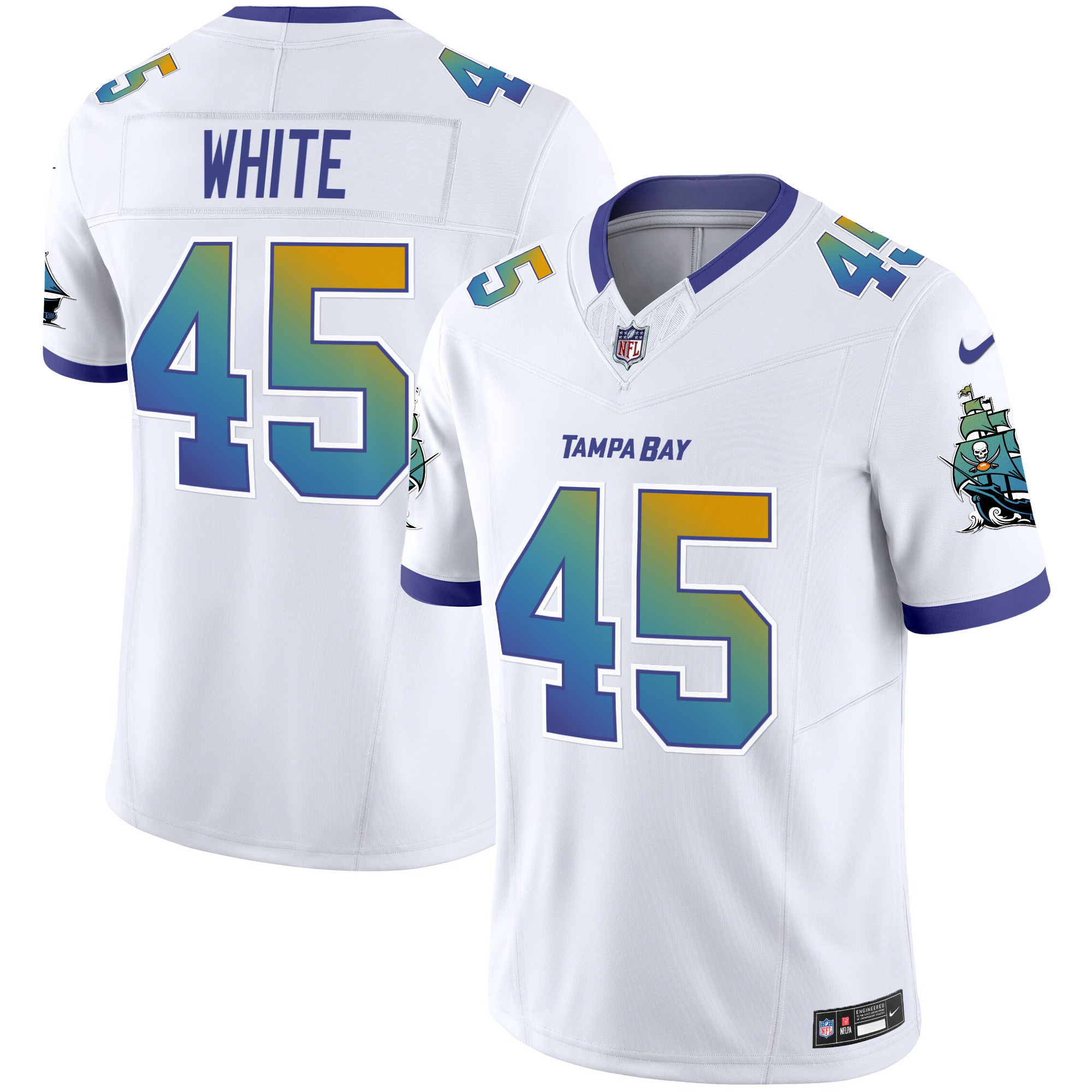 Devin White Men's Tampa Bay Buccaneers "Tampa City" Vapor Limited White Jersey - All Stitched