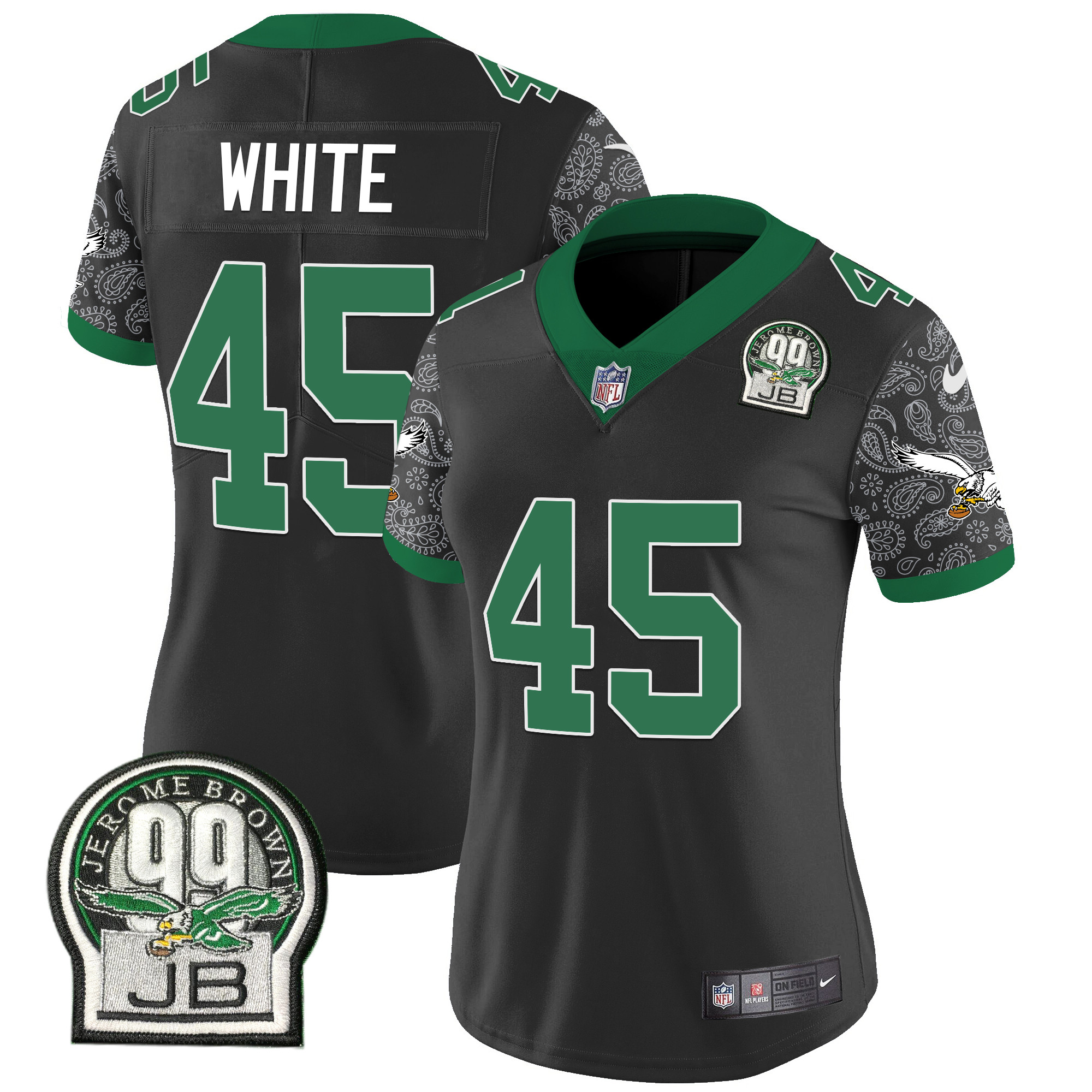 Devin White Women's Philadelphia Eagles Kelly Green Vapor Limited Black Jersey - All Stitched