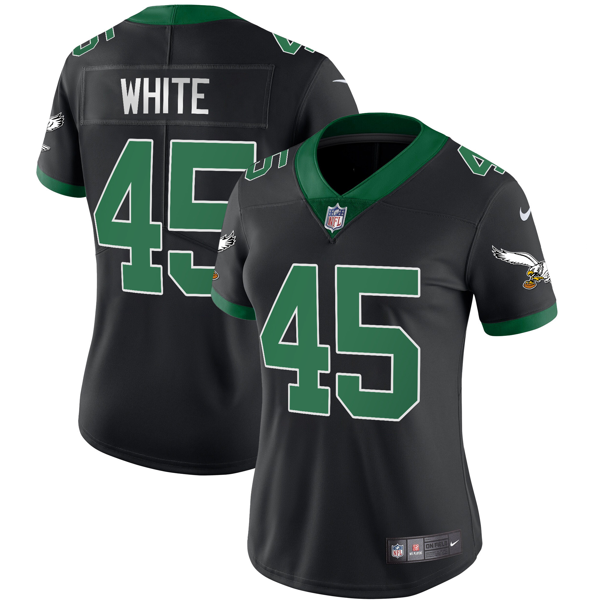 Devin White Women's Philadelphia Eagles Kelly Green Vapor Limited Black Jersey - All Stitched