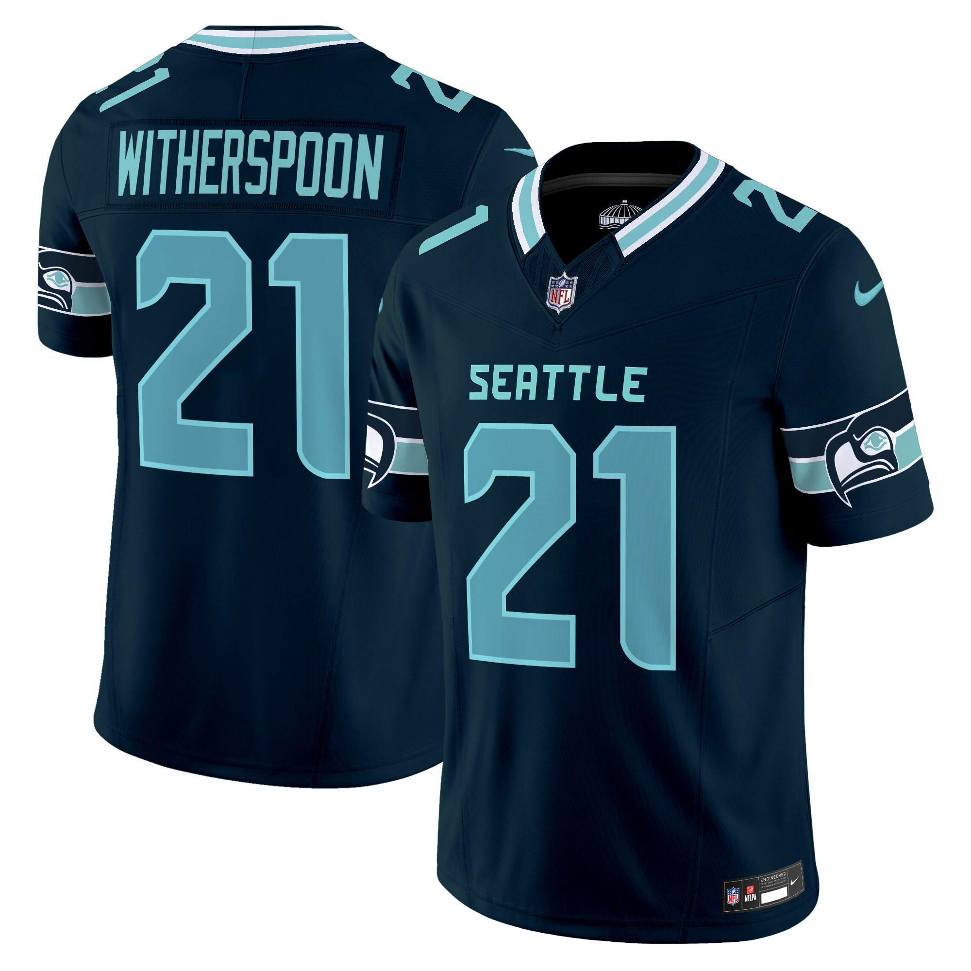 Devon Witherspoon Men's Seattle Seahawks "Seattle City" Vapor Limited Navy Jersey - All Stitched