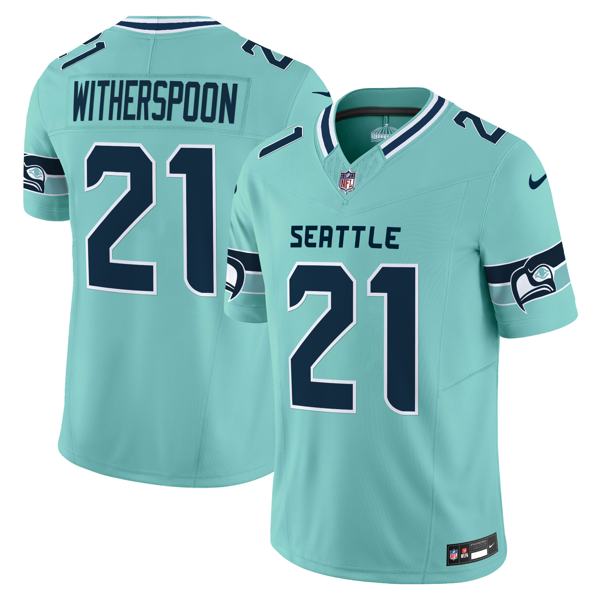 Devon Witherspoon Men's Seattle Seahawks "Seattle City" Vapor Limited Teal Jersey - All Stitched