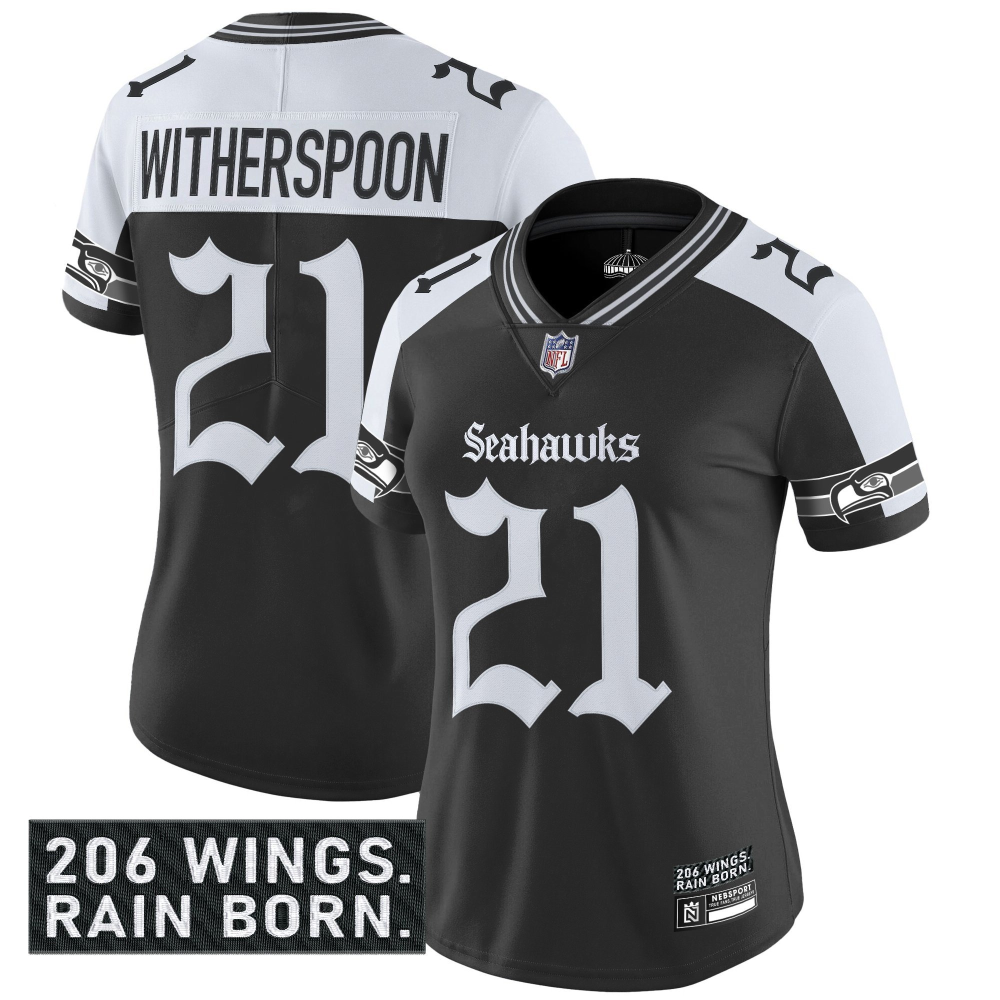 Devon Witherspoon Women's Seattle Seahawks 'Gothic Rain City Shadows Edition' Vapor Limited Alternate Jersey - All Stitched