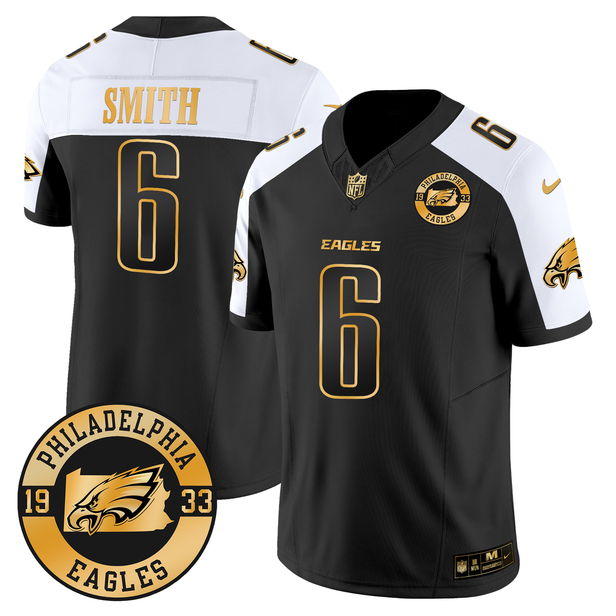 DeVonta Smith Men's Philadelphia Eagles 2024 Gold Vapor Limited Alternate Jersey - All Stitched