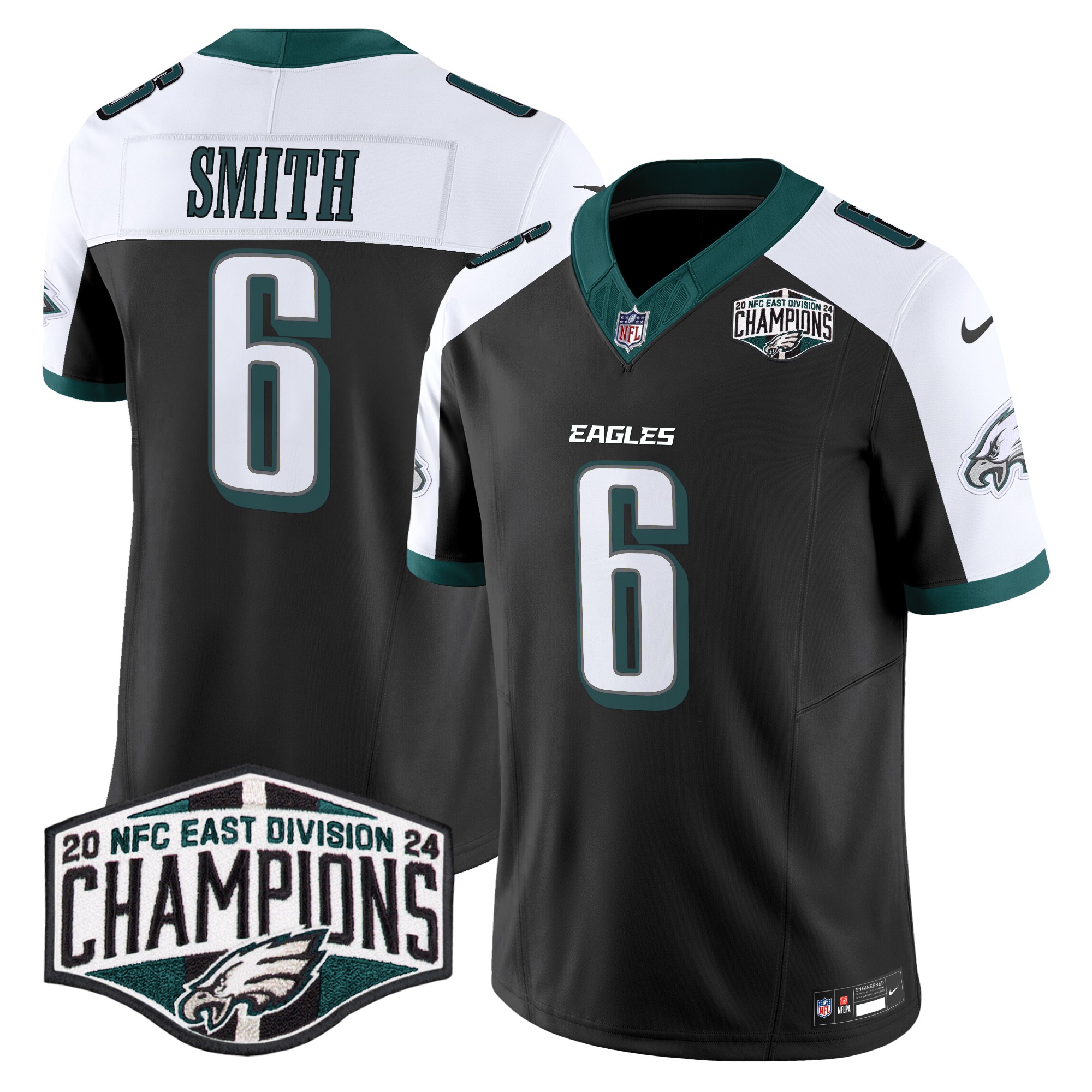 DeVonta Smith Men's Philadelphia Eagles 2024 NFC East Division Champions Vapor Limited Black Alternate Jersey - All Stitched