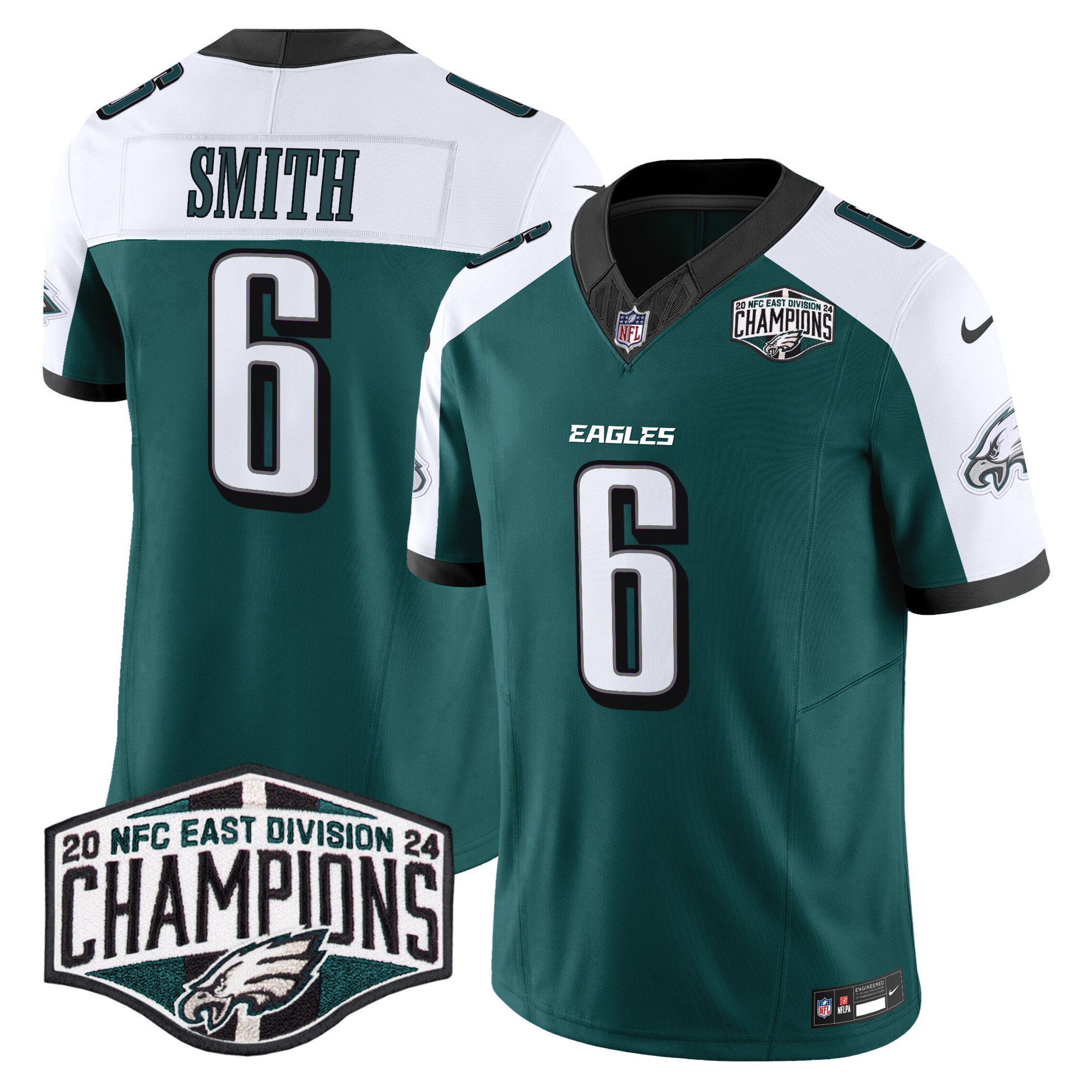 DeVonta Smith Men's Philadelphia Eagles 2024 NFC East Division Champions Vapor Limited Green Alternate Jersey - All Stitched