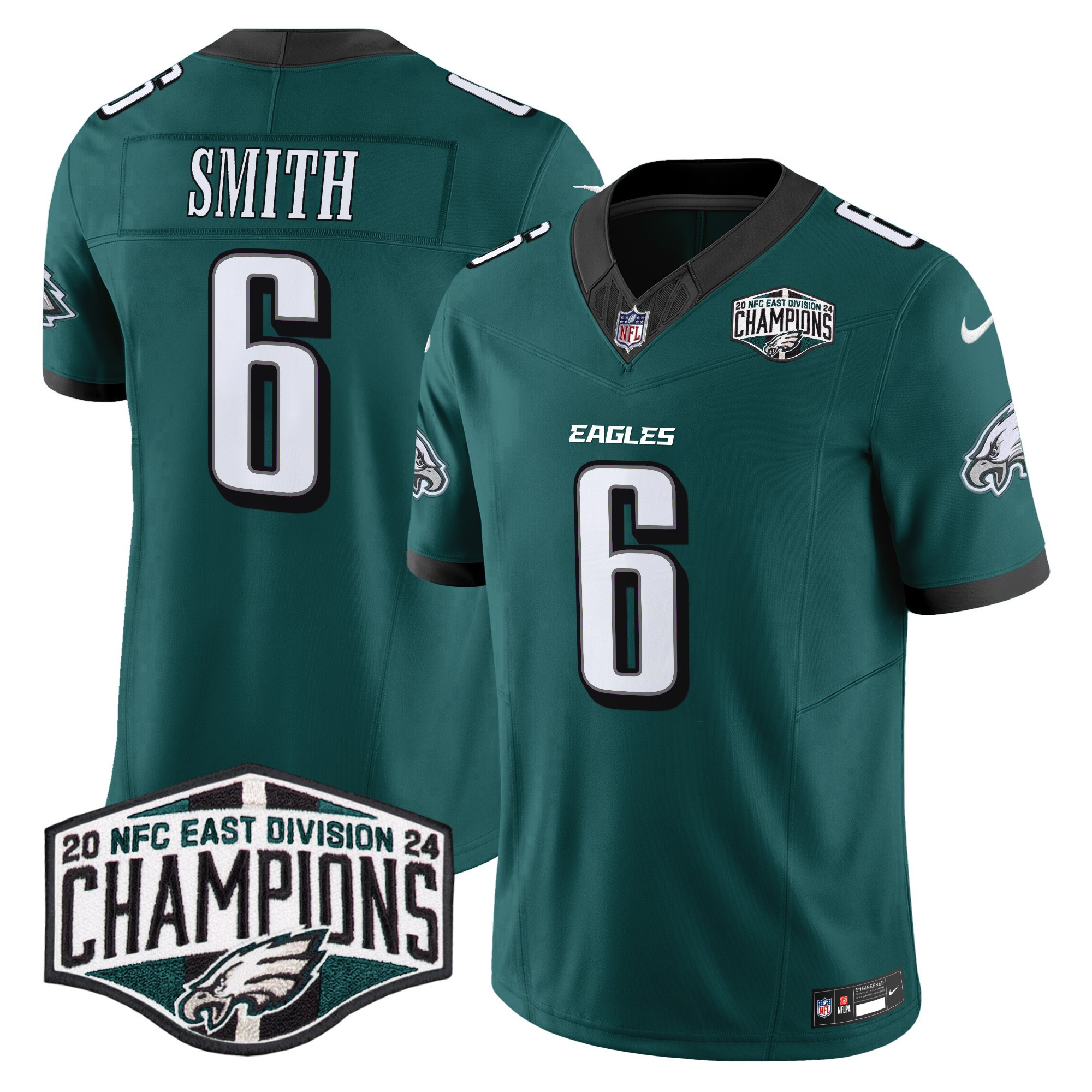 DeVonta Smith Men's Philadelphia Eagles 2024 NFC East Division Champions Vapor Limited Midnight Green Jersey - All Stitched