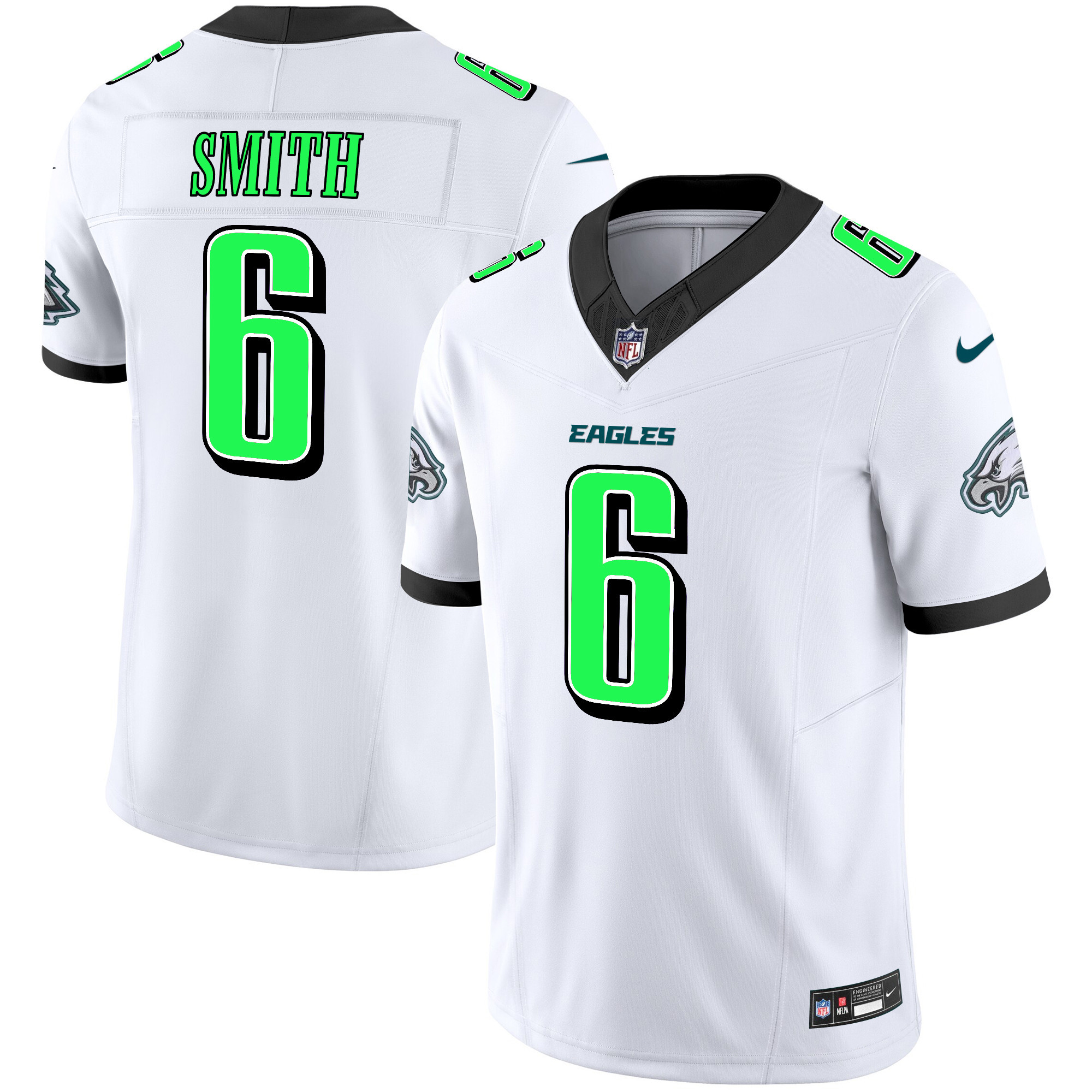 DeVonta Smith Men's Philadelphia Eagles 2024 Practice Vapor Limited White Jersey - All Stitched