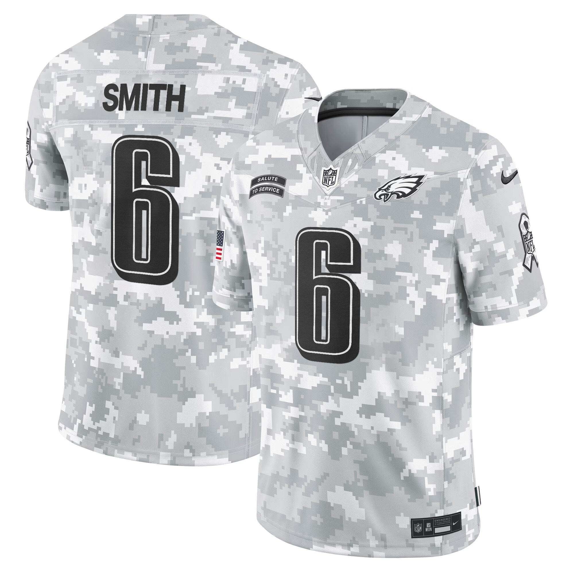 DeVonta Smith Men's Philadelphia Eagles 2024 Salute to Service Vapor Limited Arctic Camo Jersey - All Stitched